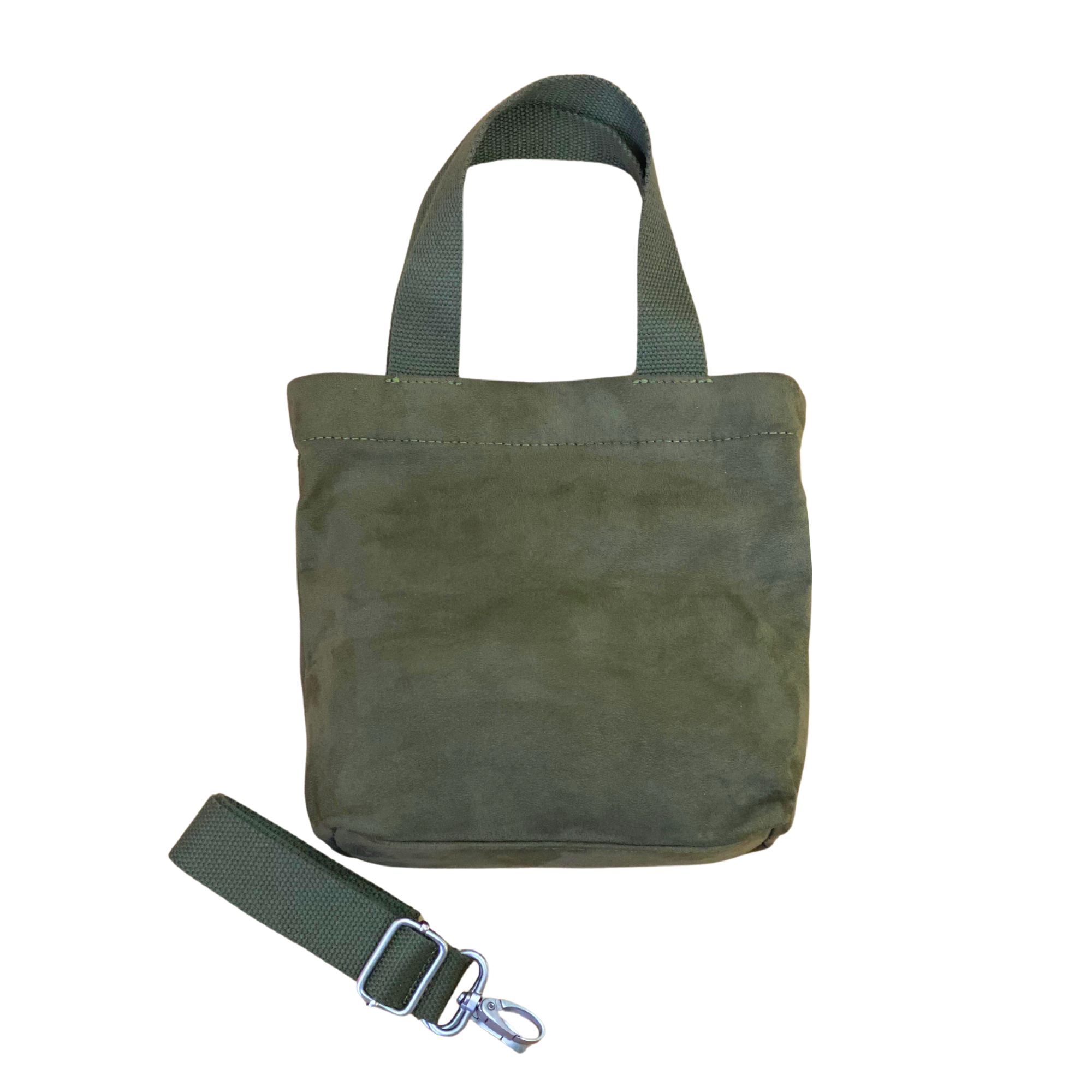 Midi Town Crossbody Bag: Olive Vegan Suede - Quilted Koala