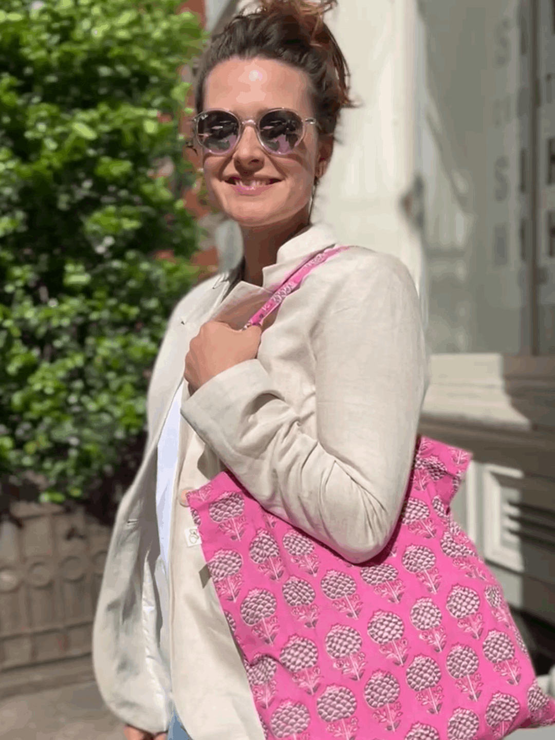 Boho Market Bag - Pink - Quilted Koala