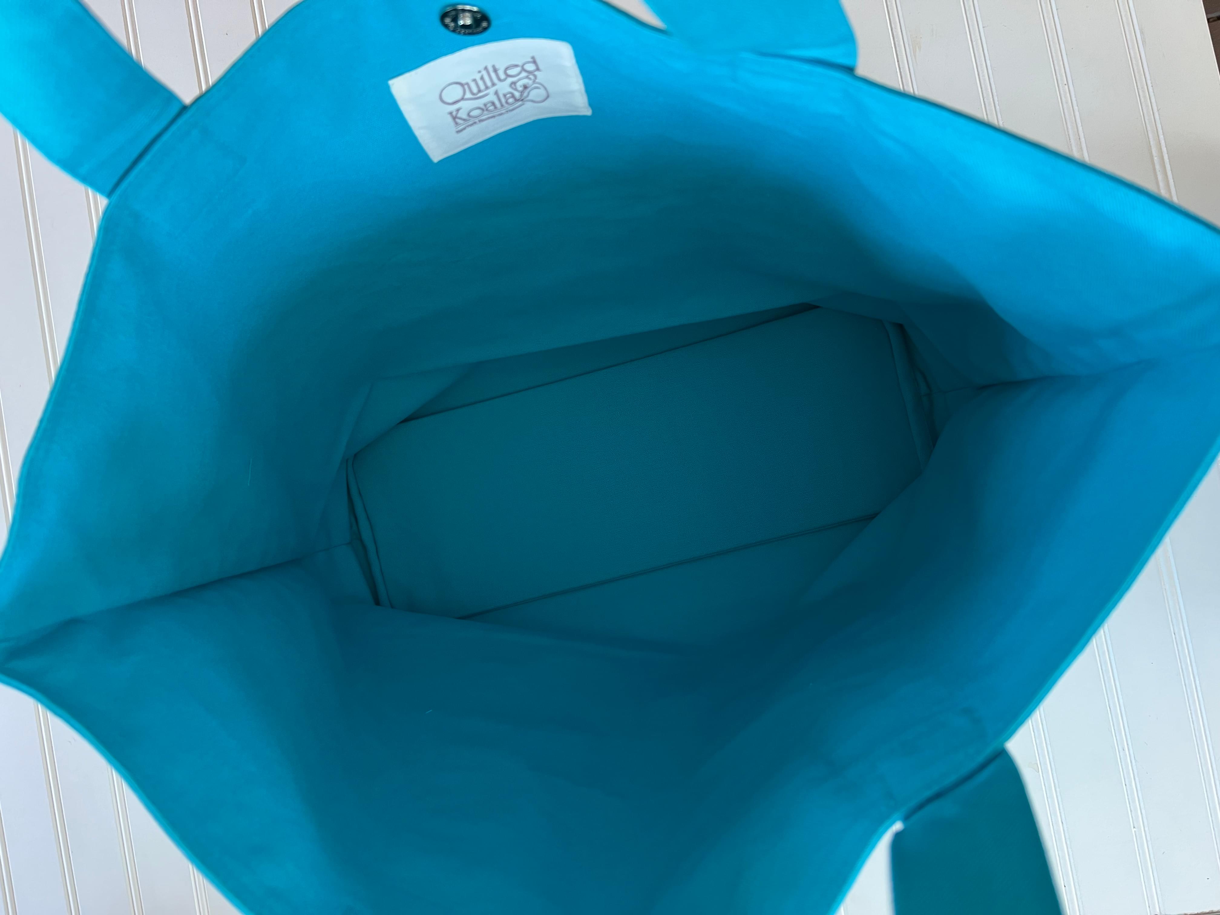 Aqua Everything Bag - Split Letter Monogram NEW! - Quilted Koala
