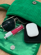 NEW Quilted Velvet Adjustable Belt Bag - Electric Green - Quilted Koala