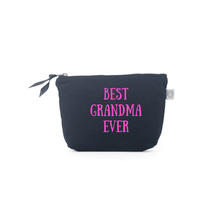 BEST GRANDMA EVER - Navy Makeup Bag with Capri Blue - NEW! - Quilted Koala
