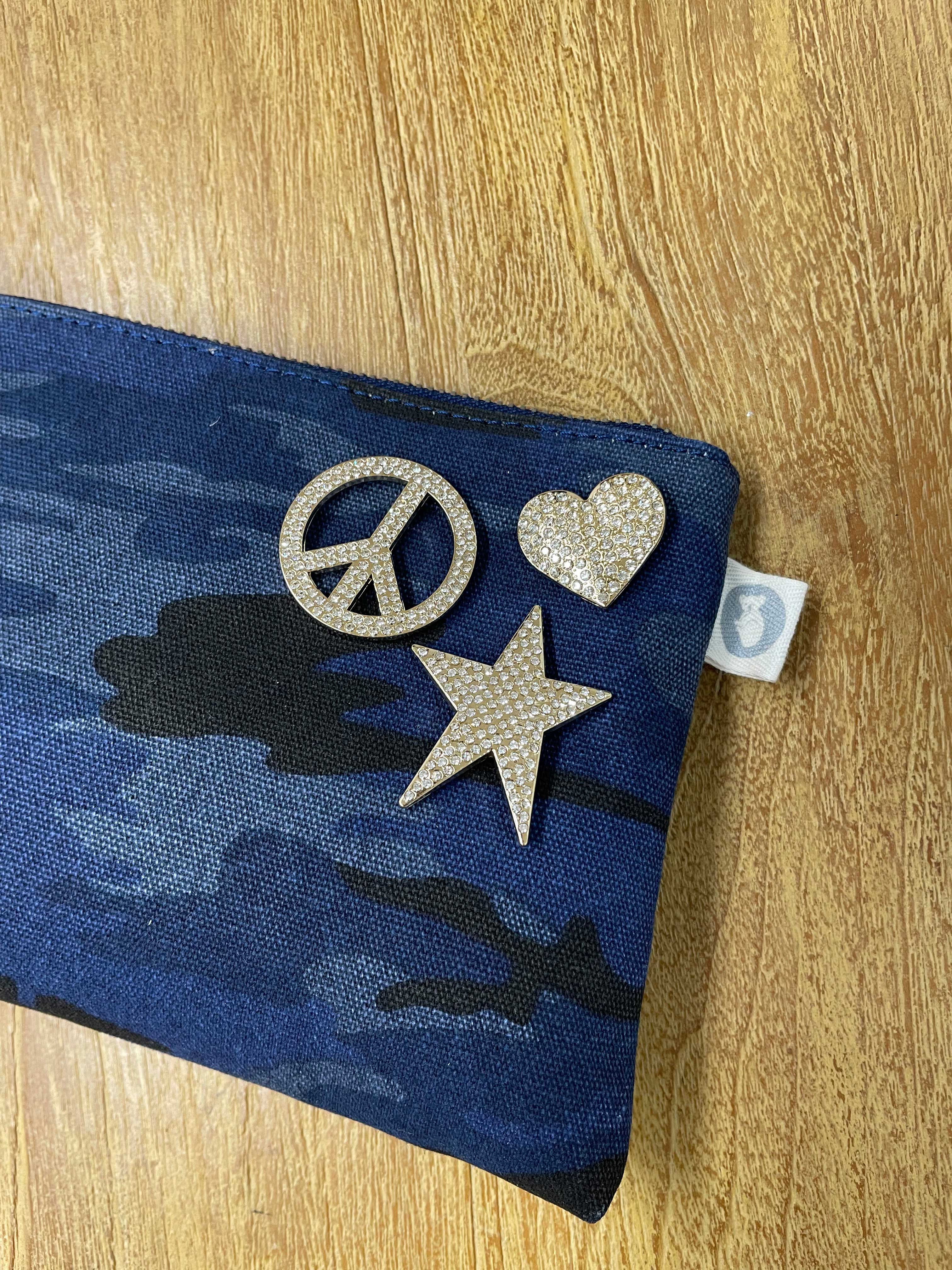 Mini Luxe Clutch Bundle: Blue Camo with FREE Gold Koala Jewelry - Quilted Koala