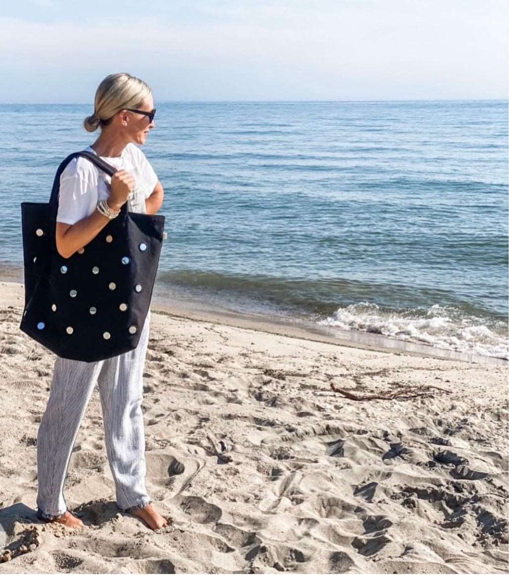 Boho Bundle: Black Mirror Tote + FREE Makeup Bag - Quilted Koala