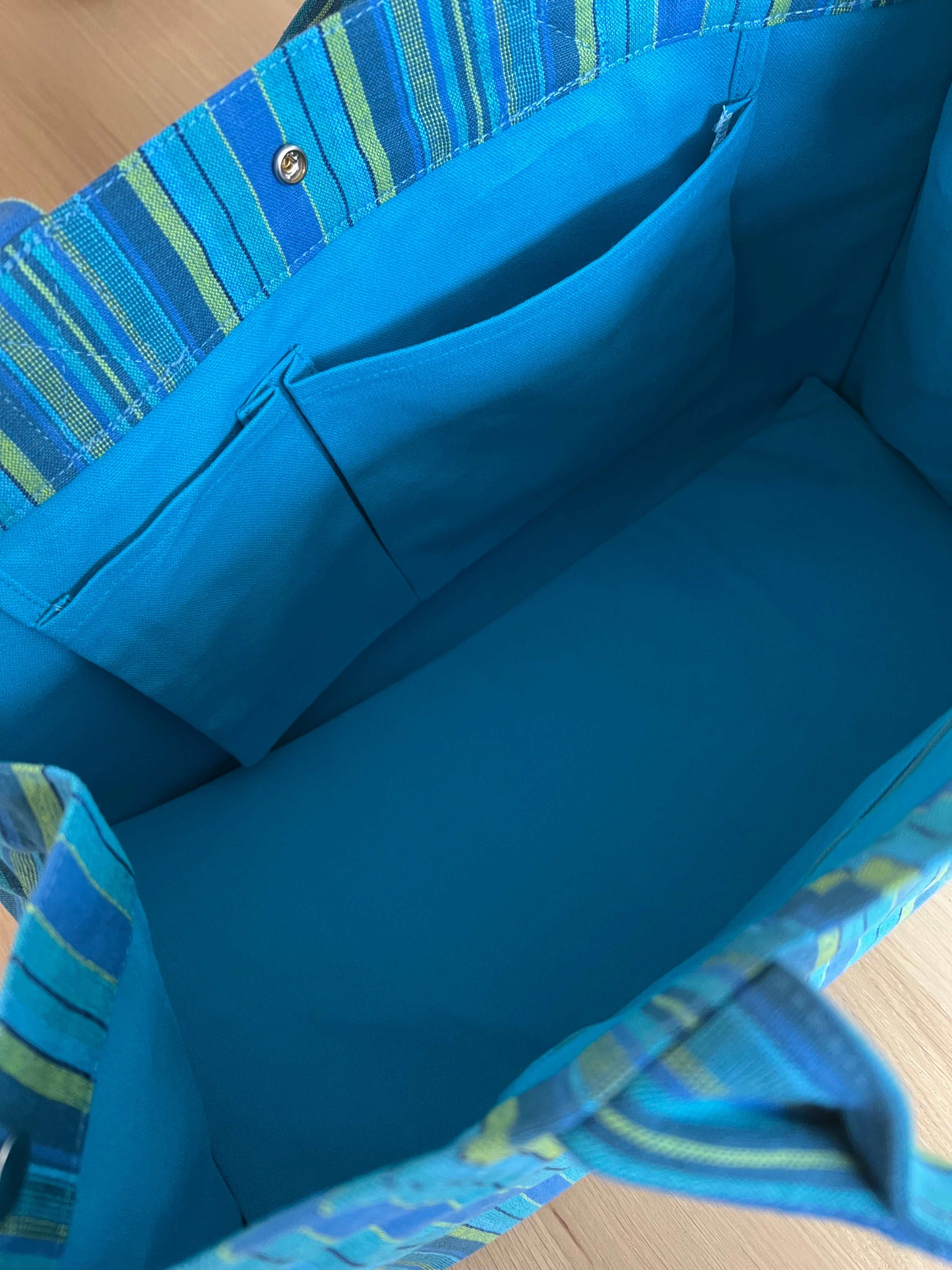 East West Bag Basics- HAPPY BLUE Stripes - Quilted Koala