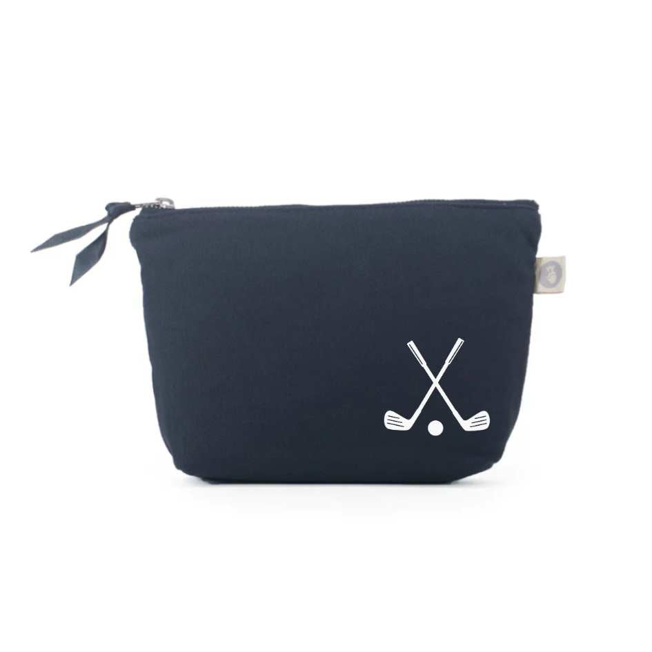 Golf CLUBS Navy Makeup Bag - NEW! - Quilted Koala