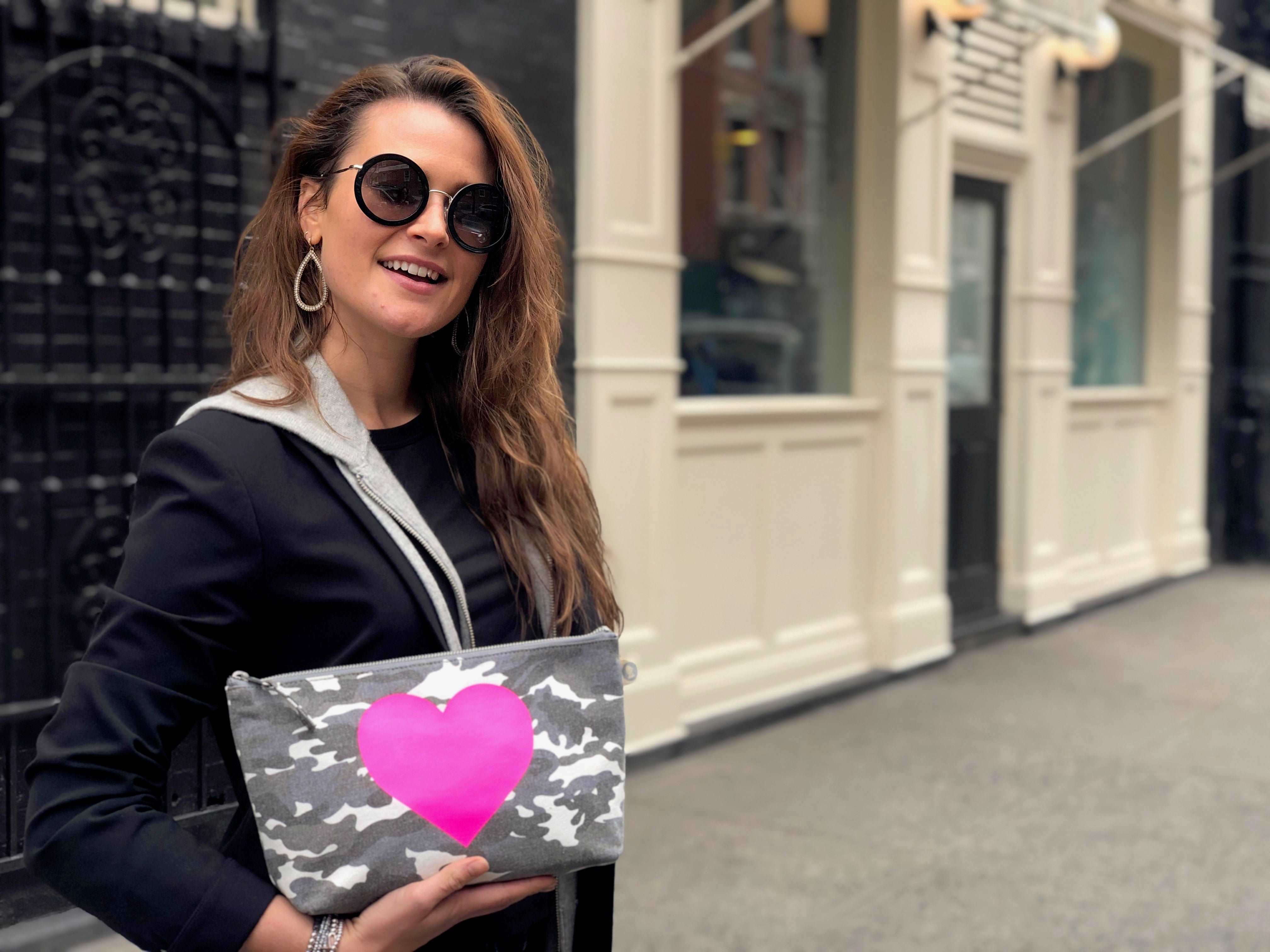 Clutch Bag: Grey Camouflage - Quilted Koala