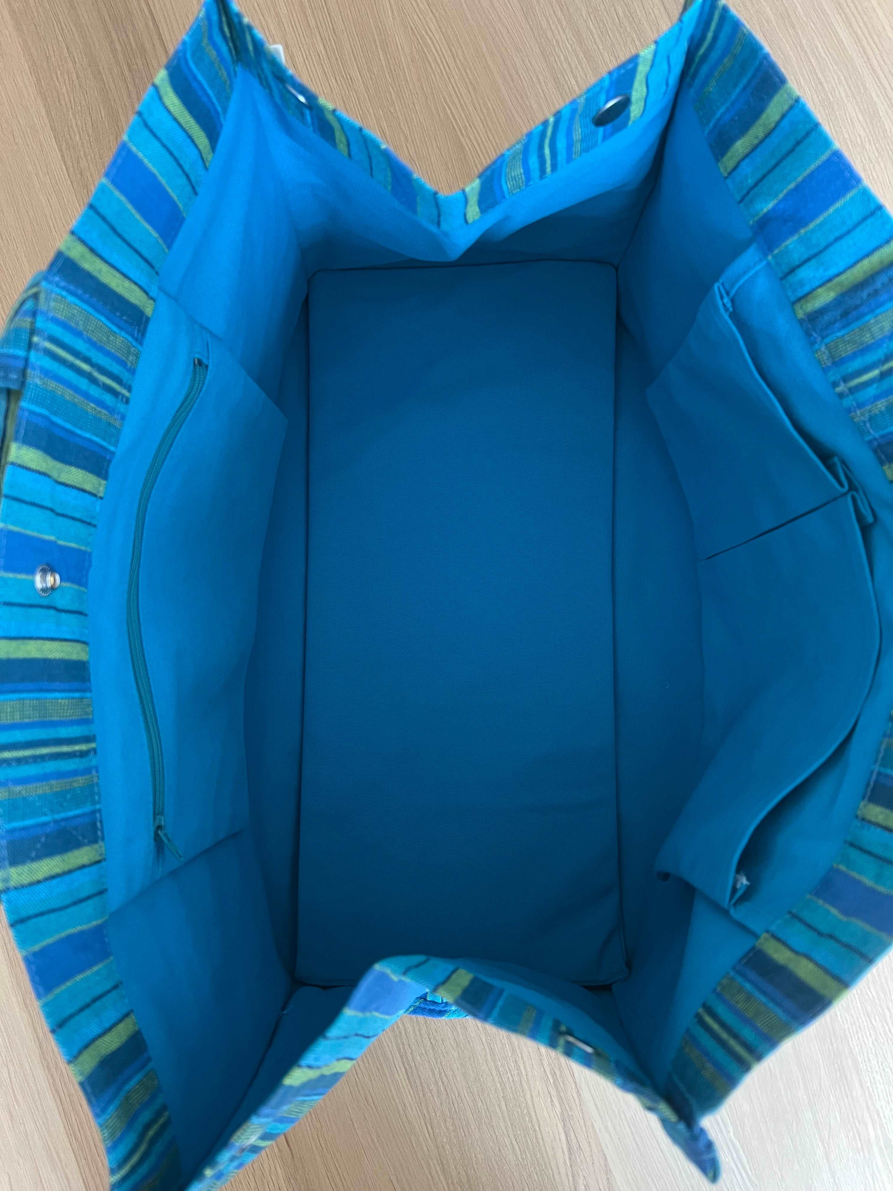 East West Bag Basics- HAPPY BLUE Stripes - Quilted Koala