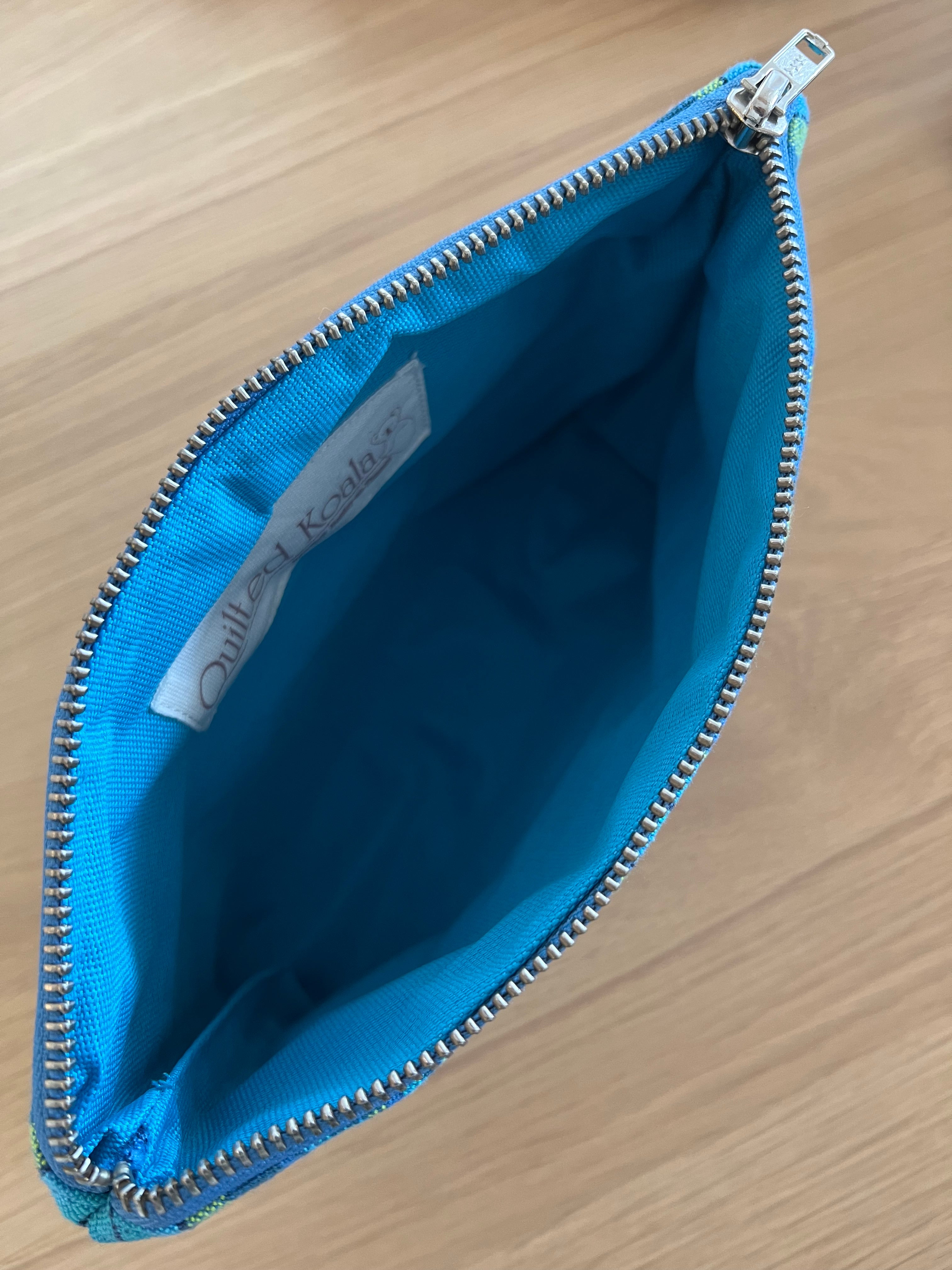 Pickleball Obsessed Makeup Bag - blue happy stripe NEW! - Quilted Koala