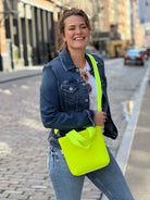 Midi Town Crossbody Bag: NEON Yellow Neoprene SOLD OUT - Quilted Koala
