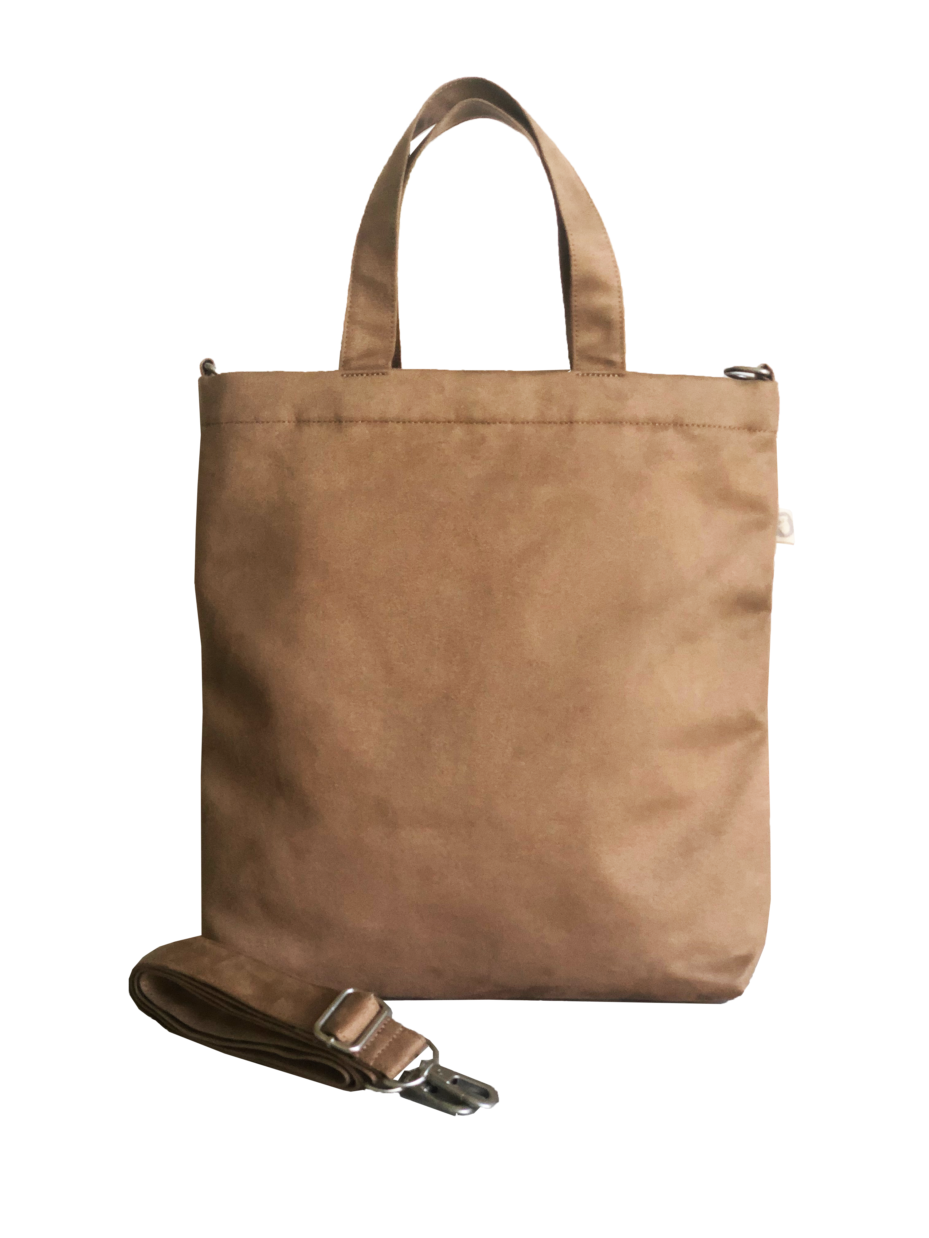 Town Crossbody Bag: Mocha Vegan Suede - Quilted Koala