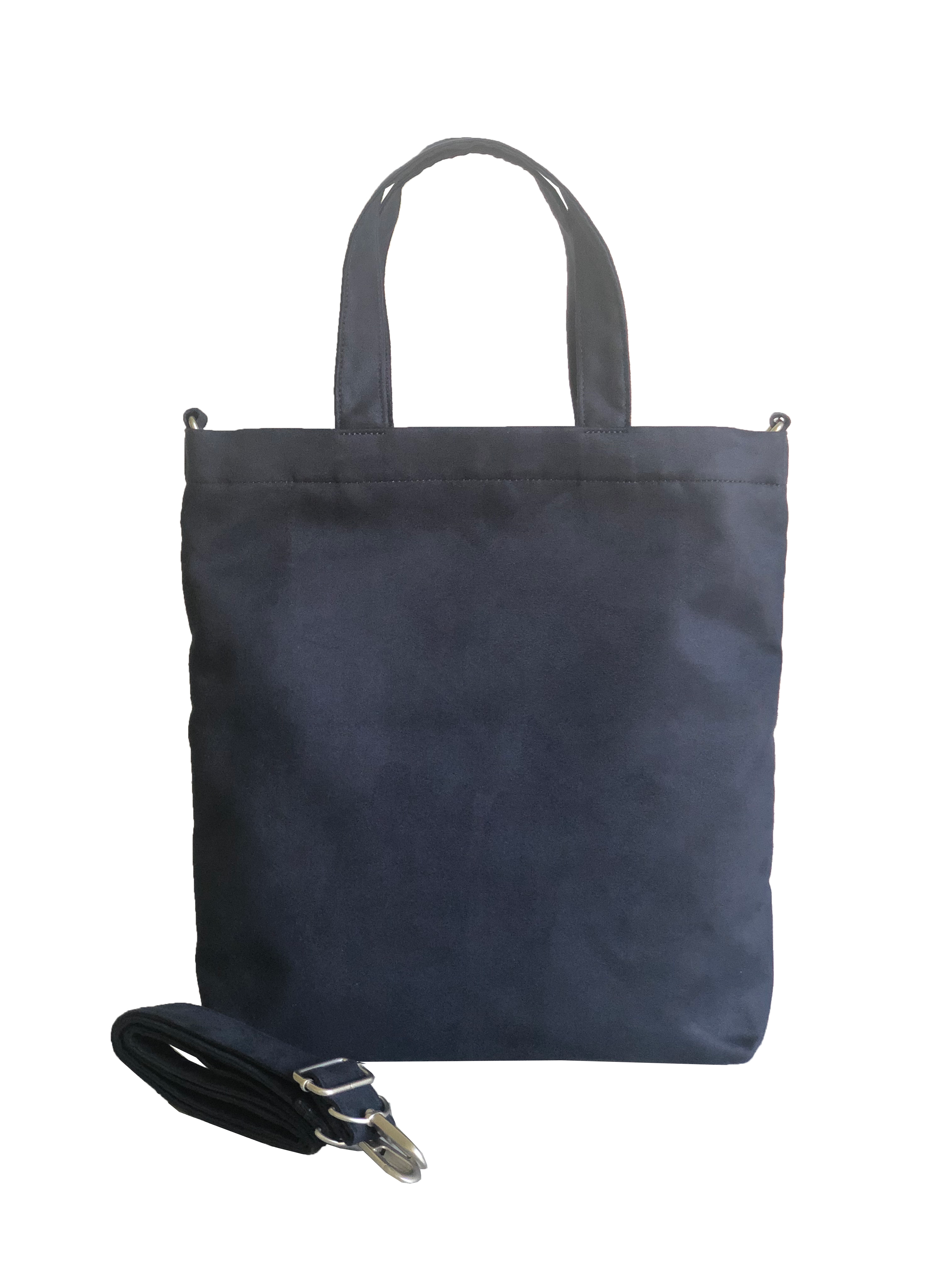 Town Crossbody Bag: Navy Vegan Suede - Quilted Koala