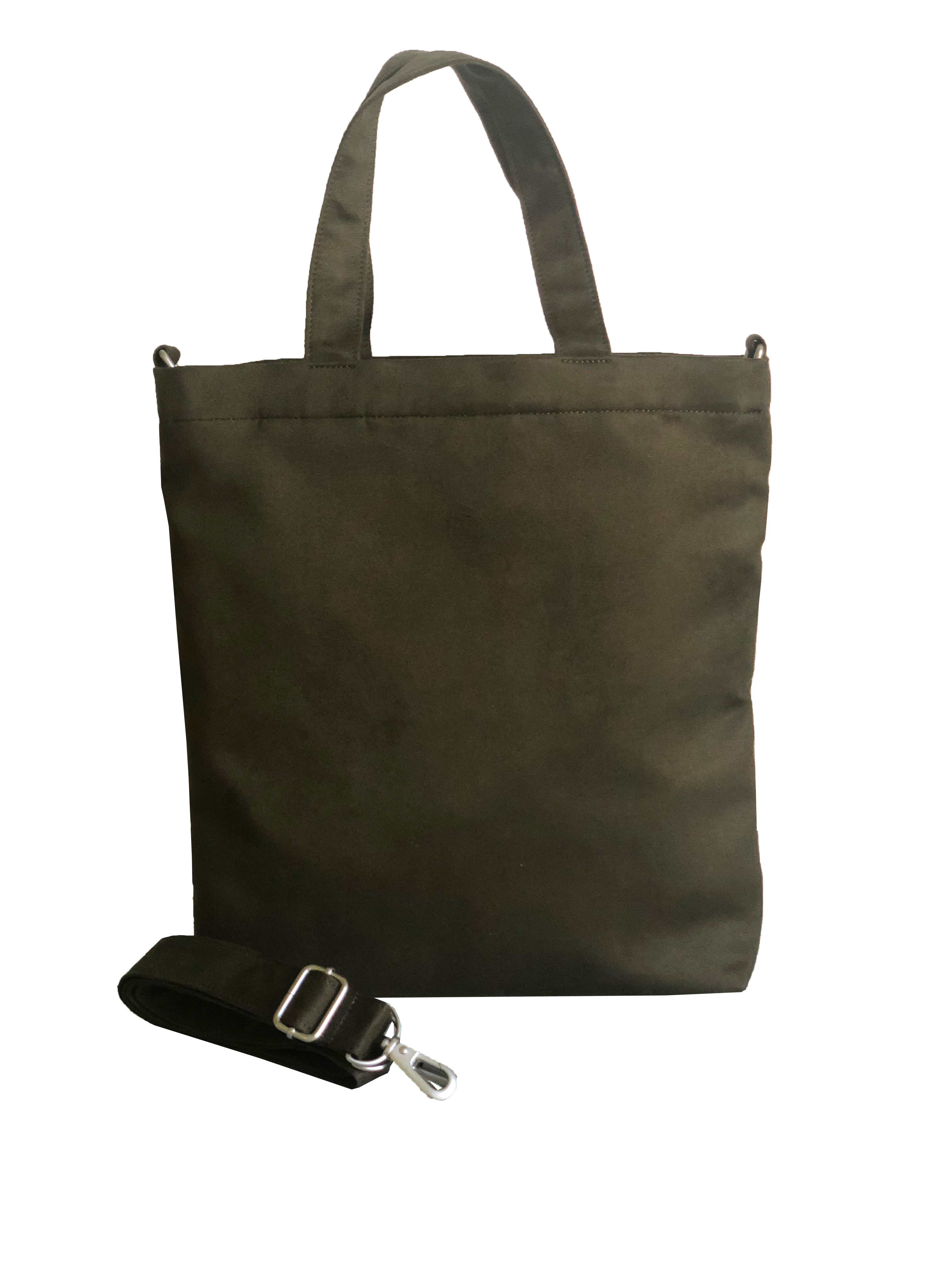 Town Crossbody Bag: Olive Vegan Suede - Quilted Koala