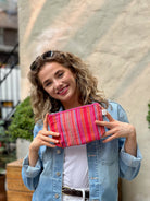PINK Happy Stripe Makeup Bag - Quilted Koala