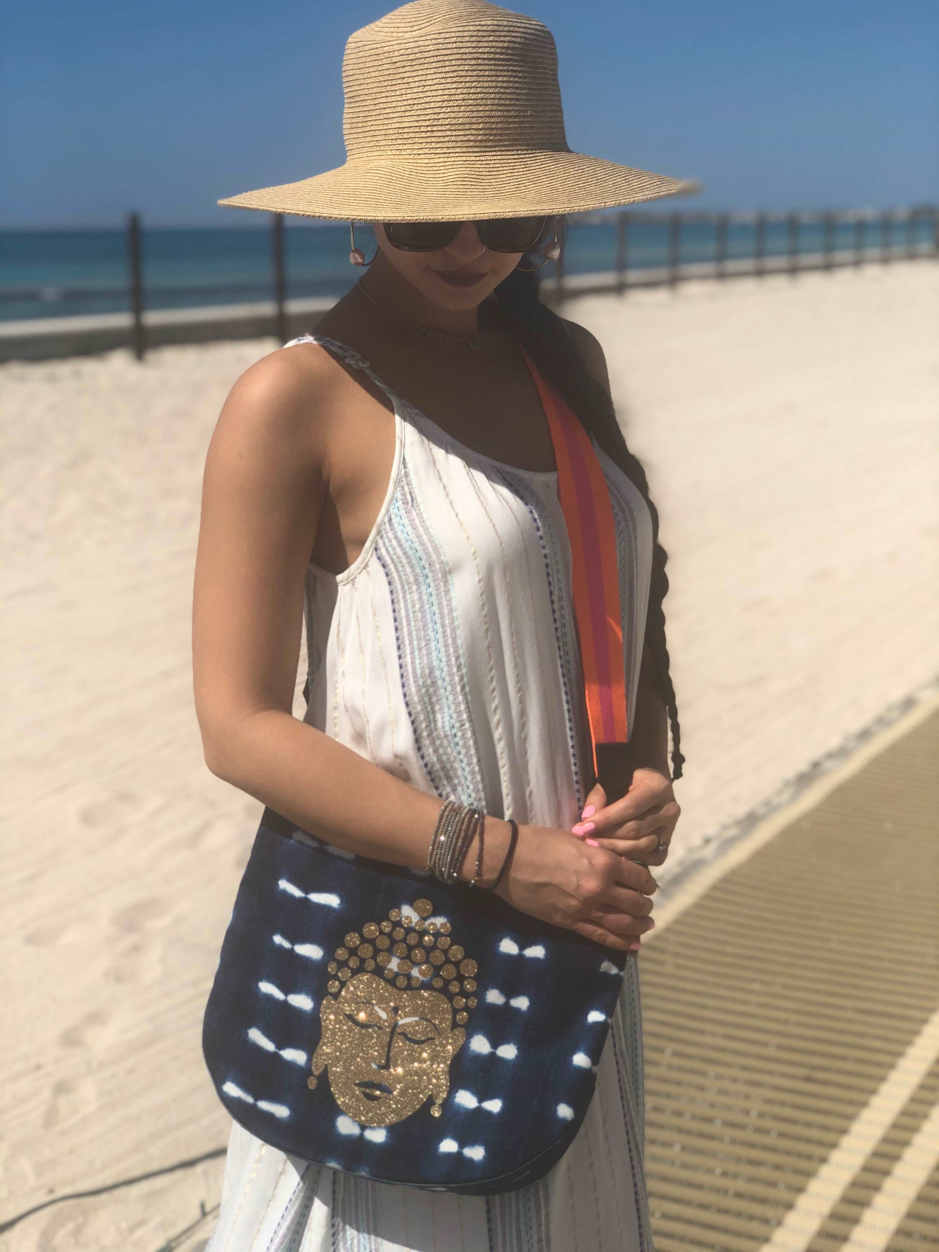 City Bag: Blue Shibori - Quilted Koala