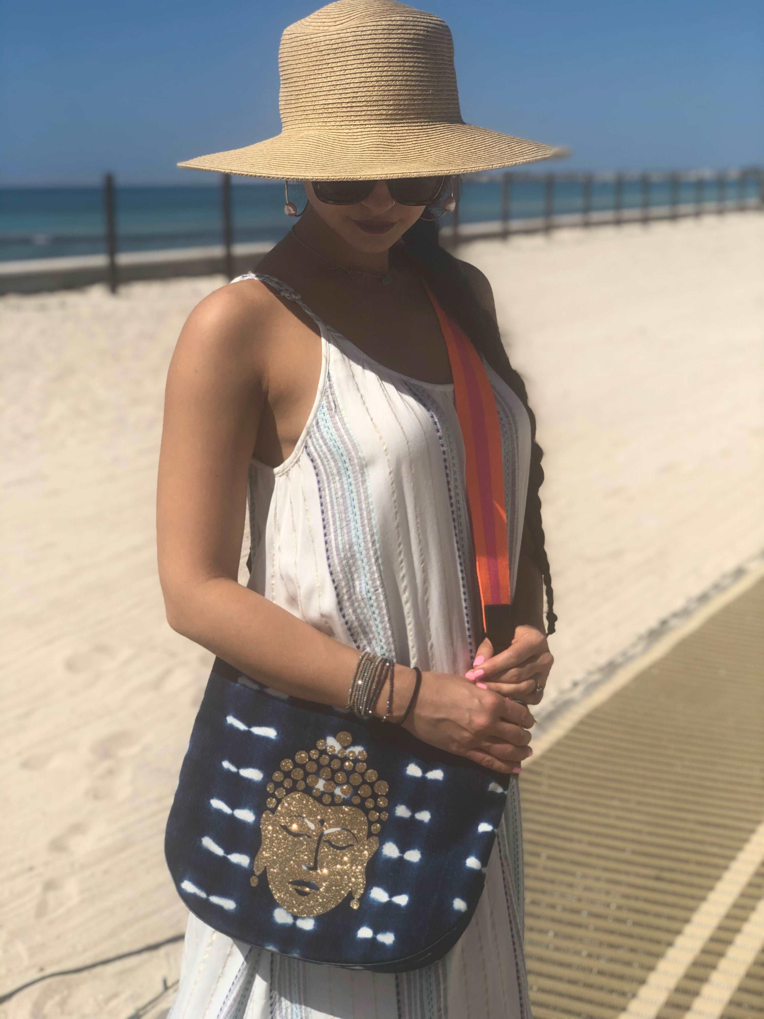 City Bag: Blue Shibori - Quilted Koala