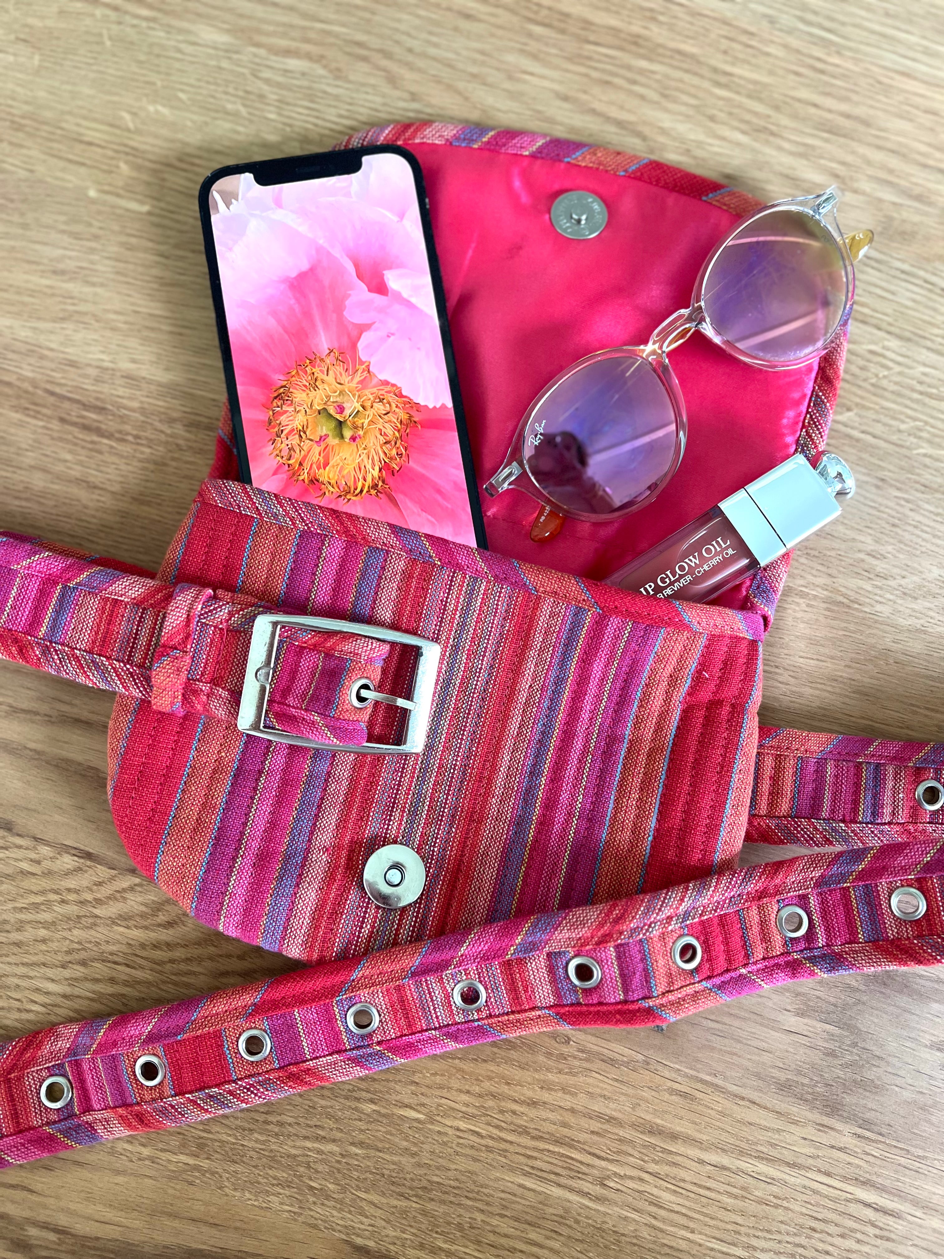 NEW Quilted Koala Belt Bag - Pink Happy Stripe - Quilted Koala