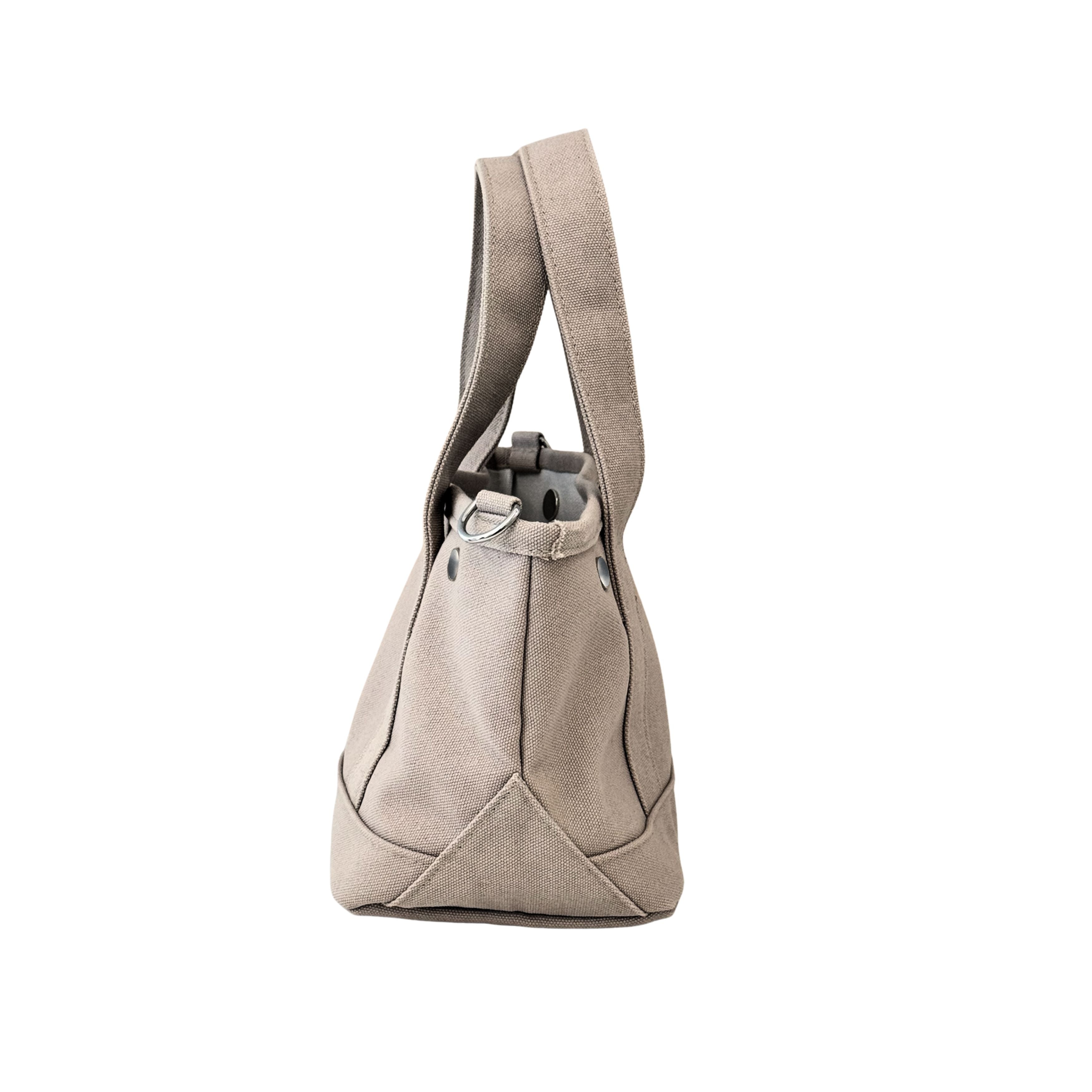 The Seaport Boat Bag - Stone Canvas Single Letter Monogram - Quilted Koala