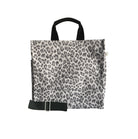 Monogram Stripe: Luxe North South Bag- Grey Leopard - Quilted Koala