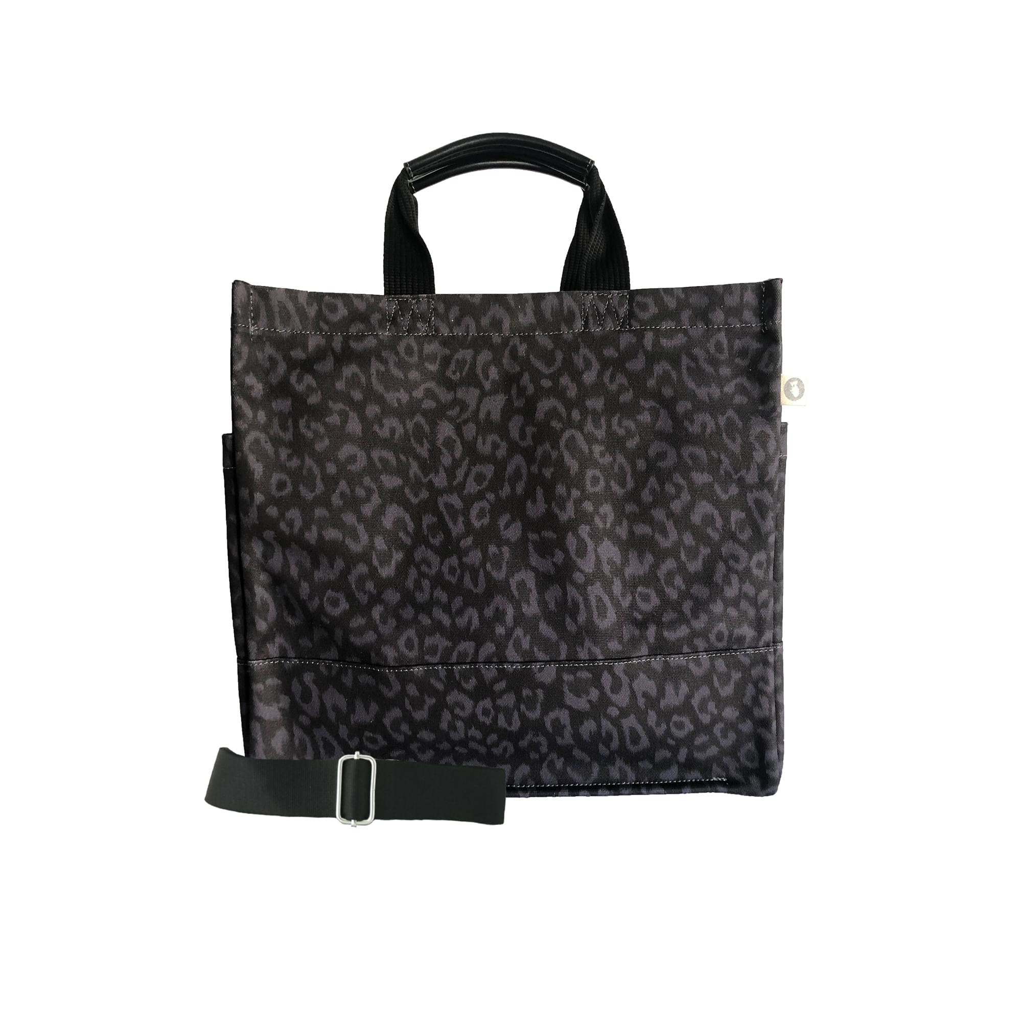 Luxe North South Bag: Black Leopard - Quilted Koala