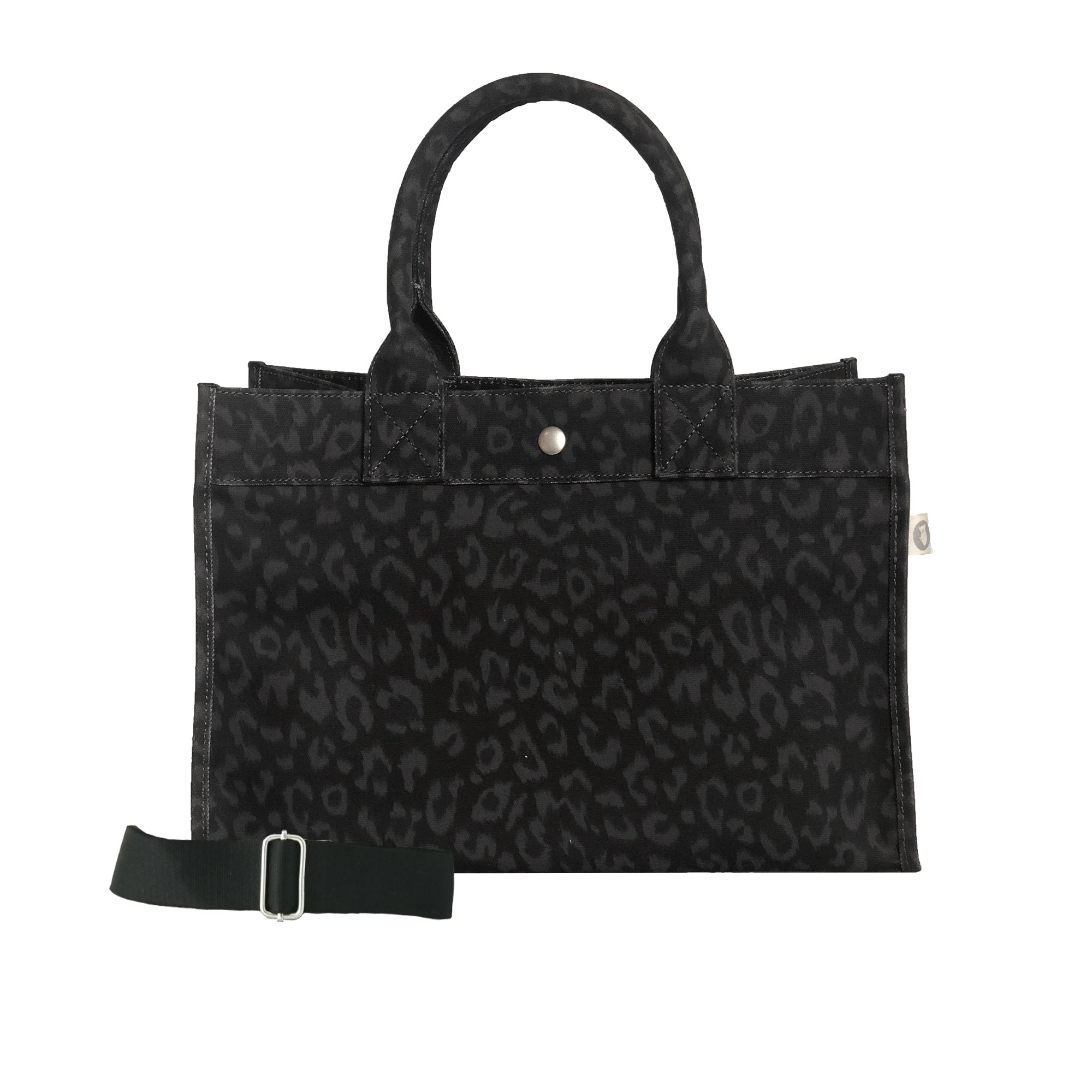 Monogram Stripe: Midi East West Bag- Black Leopard - Quilted Koala