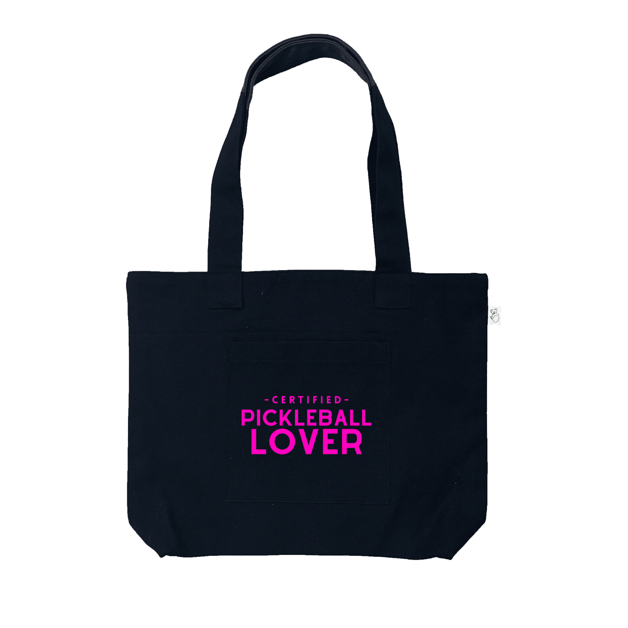 Midi Everything Bag - Black with Neon Pink Certified Pickleball Lover - Quilted Koala