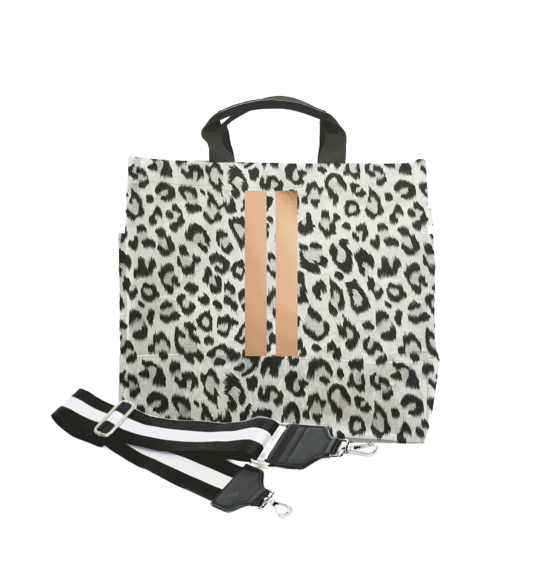 Luxe North South Bag in Leopard - Quilted Koala