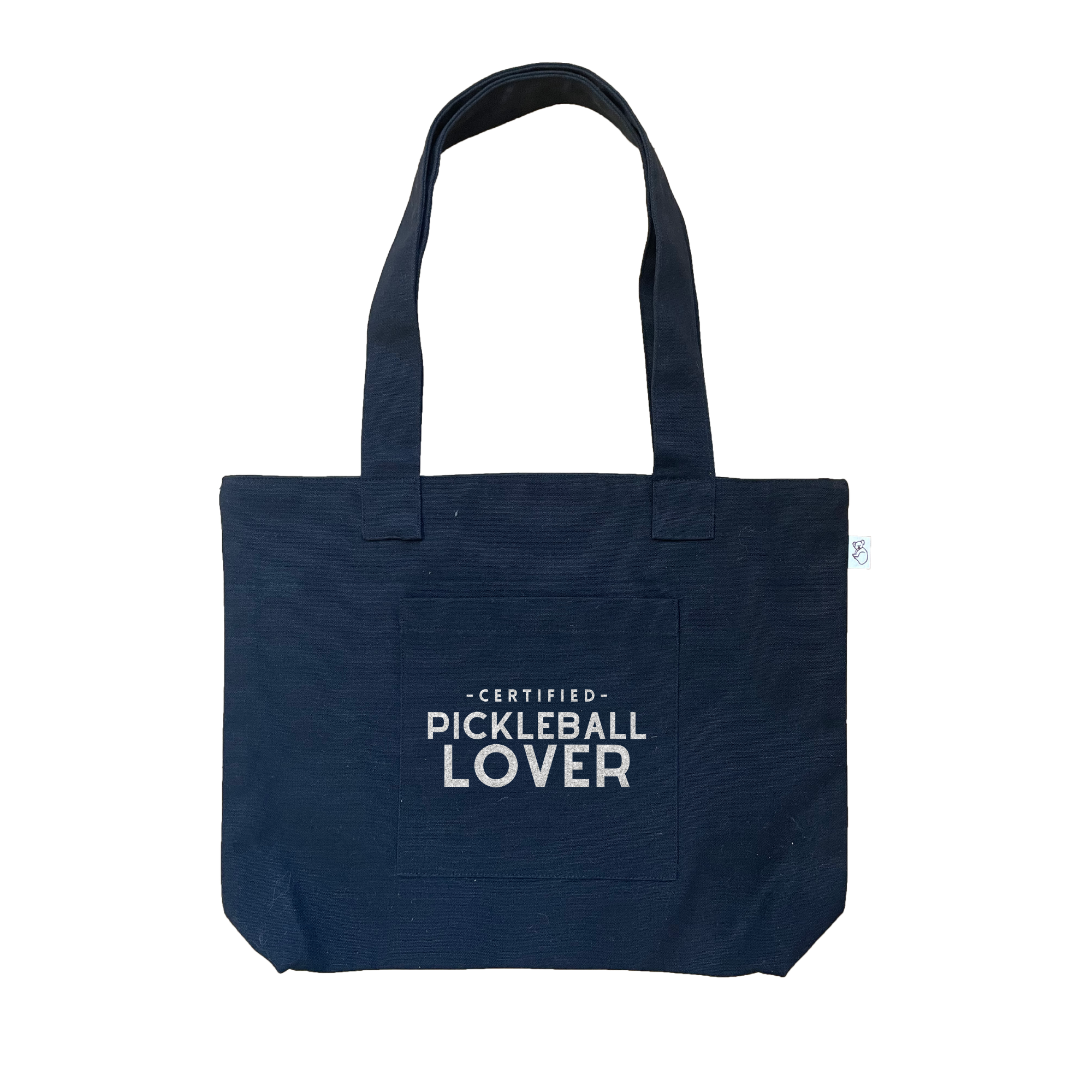 Midi Everything Bag - Navy with Silver Glitter Certified Pickleball Lover - Quilted Koala