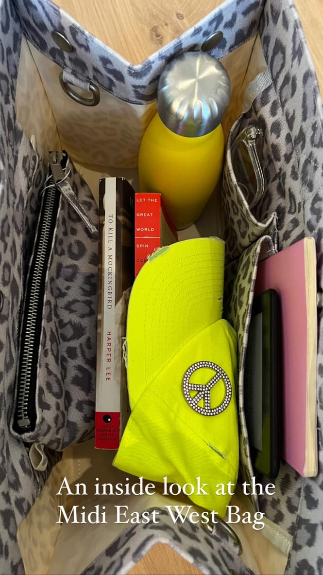 Monogram Stripe: Midi East West Bag- Grey Leopard - Quilted Koala