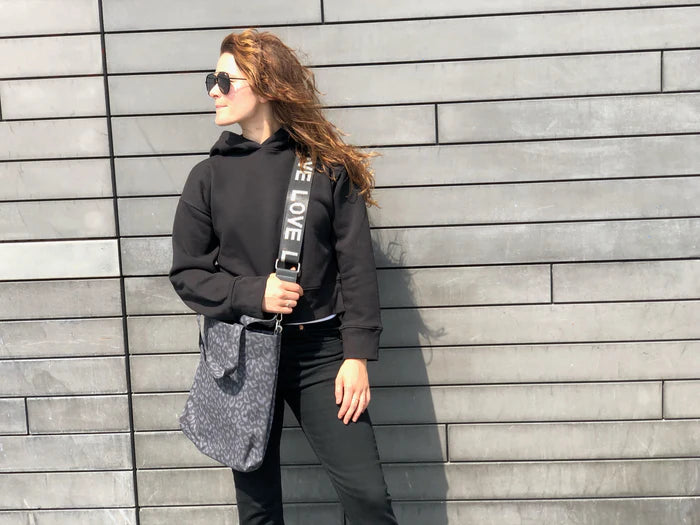 Black Leopard Town Bag - Quilted Koala