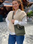 Koala Go! Midi Town Crossbody Bag: Olive Neoprene - Quilted Koala