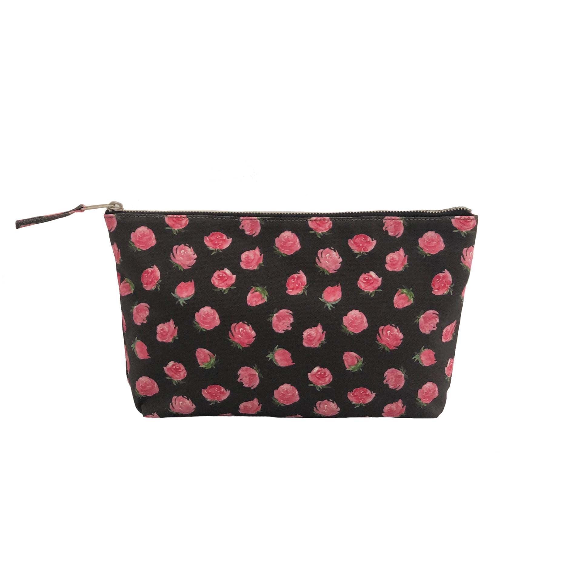 Clutch Bag: Black Floral - Quilted Koala