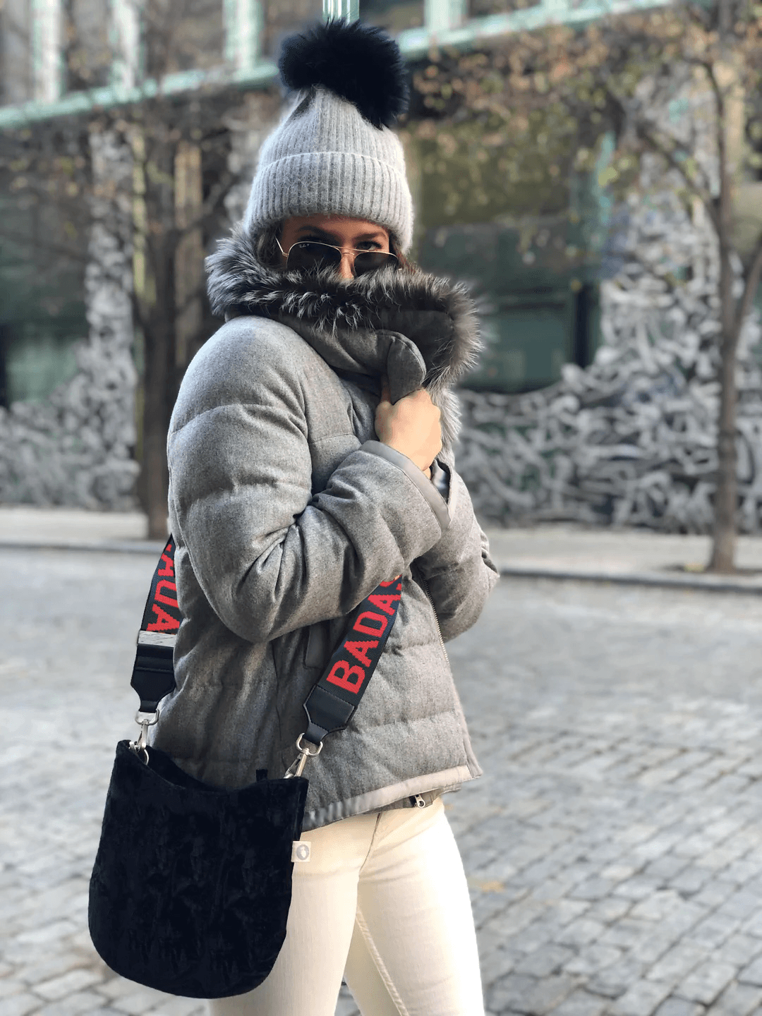 Mini City Bag - Black Velvet + FREE Black/Red BADASS Luxe Strap - Quilted Koala