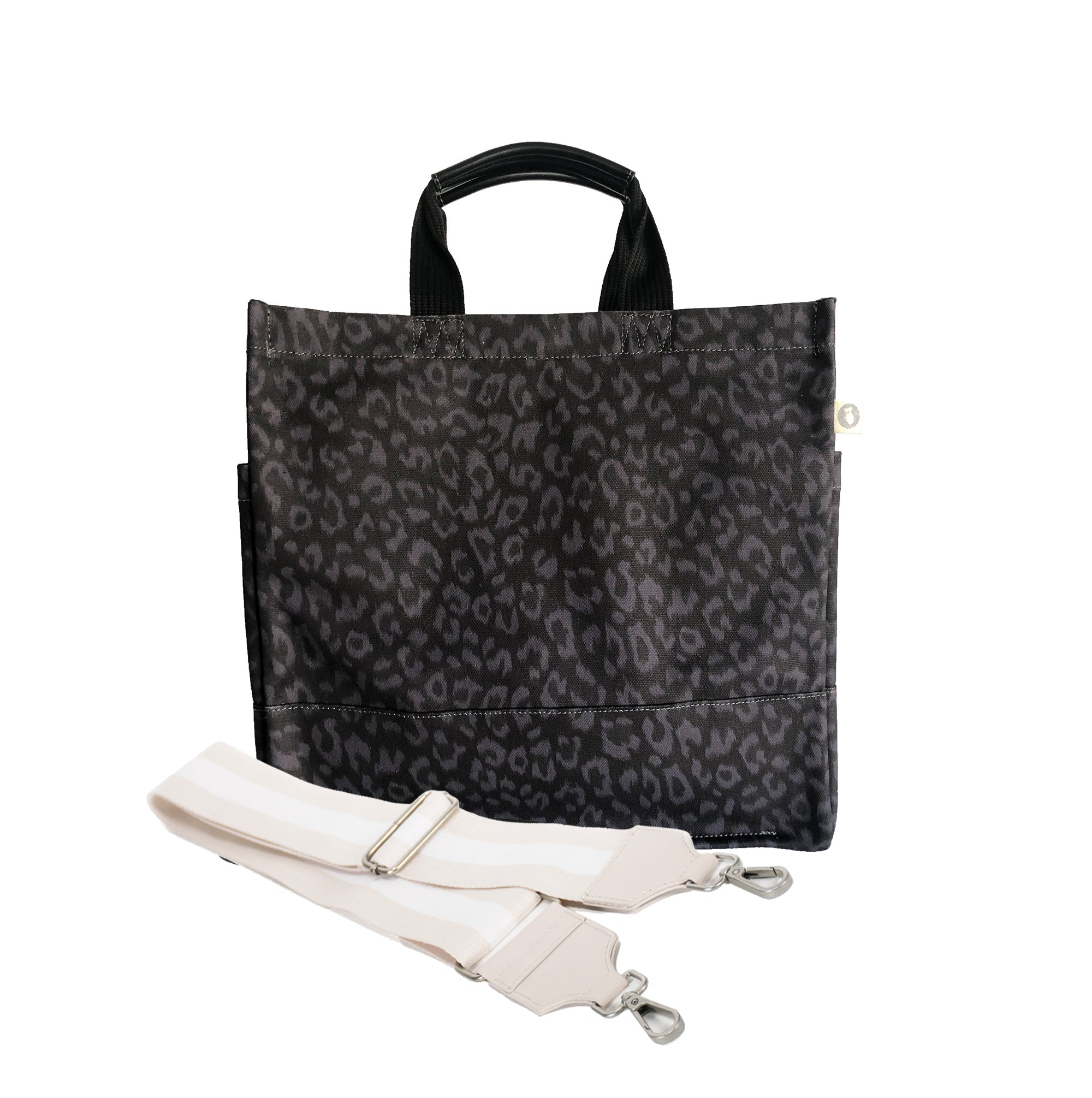 Luxe North South Bag: Black Leopard - Quilted Koala