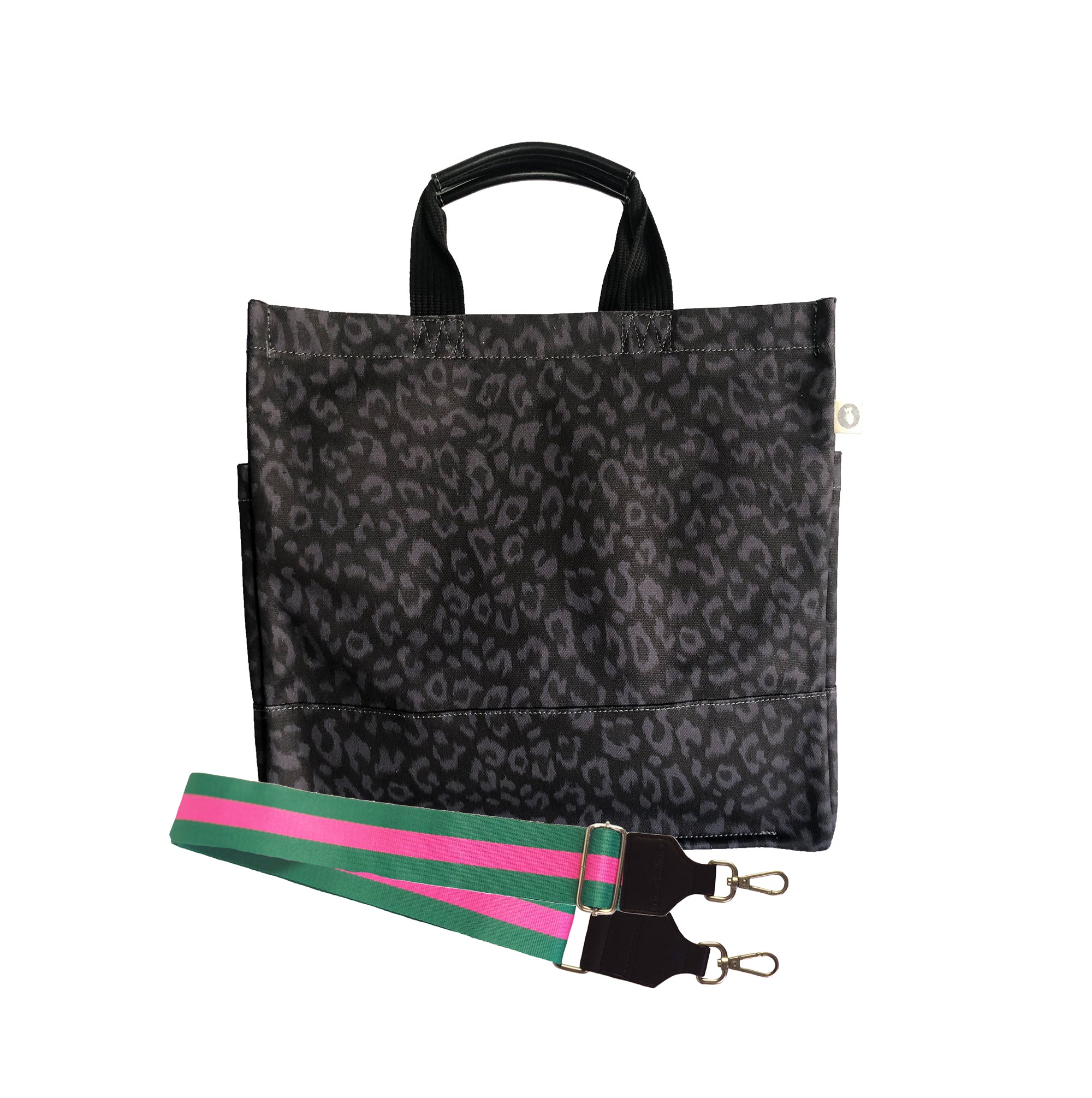 Luxe North South Bag: Black Leopard - Quilted Koala