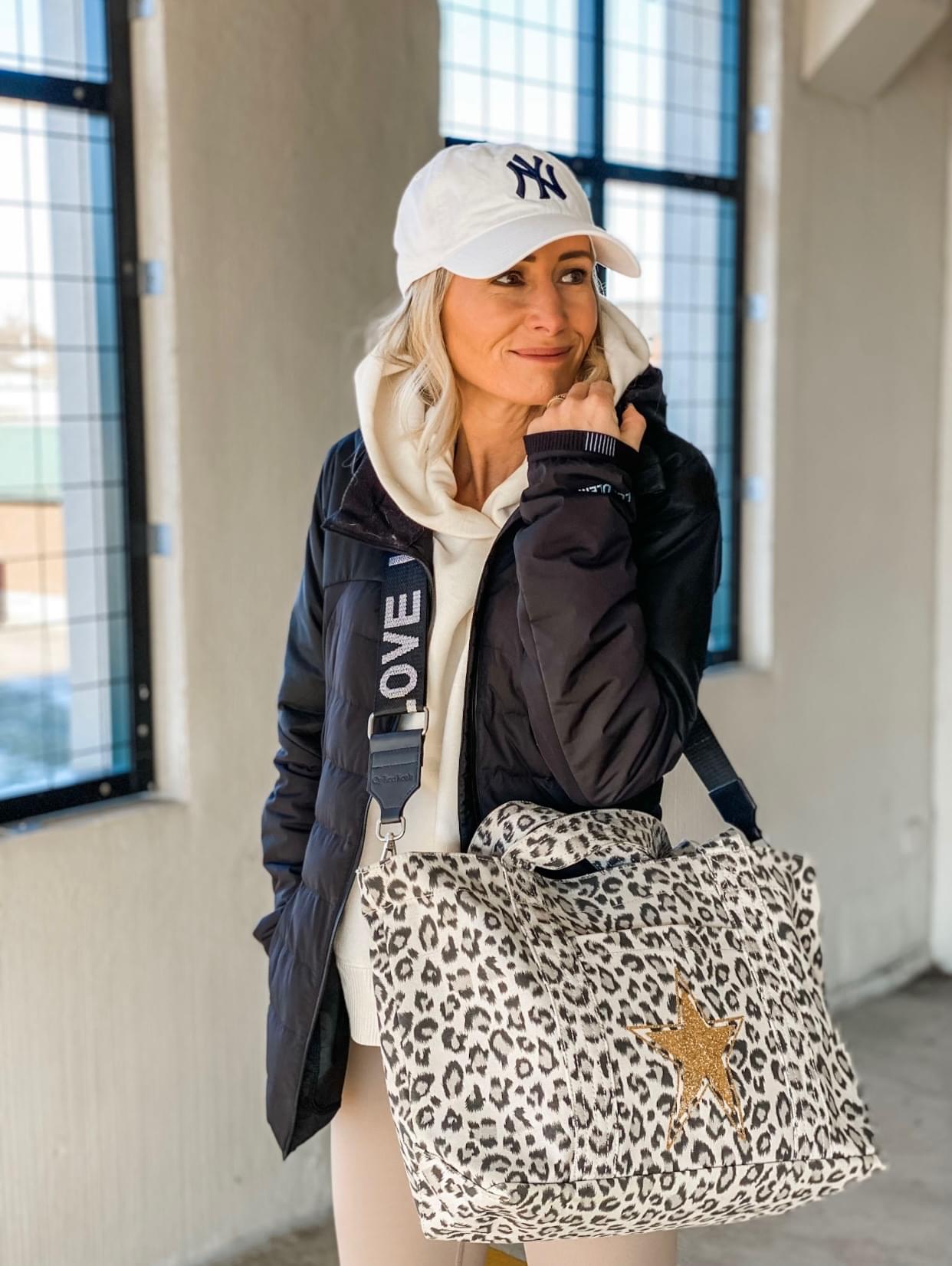 Midi Zipper Tote: Leopard - Quilted Koala
