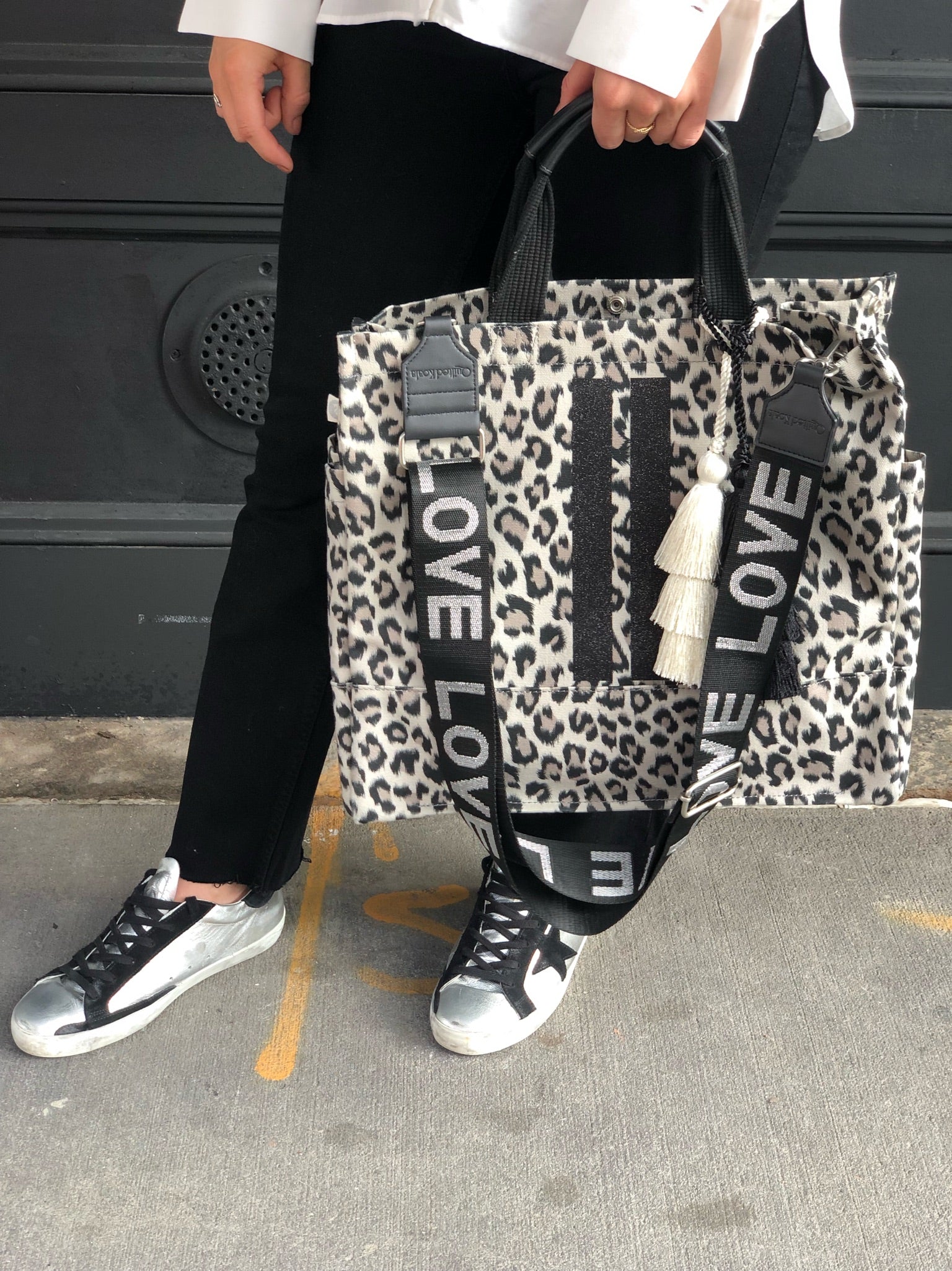 Luxe North South Bag in Leopard - Quilted Koala