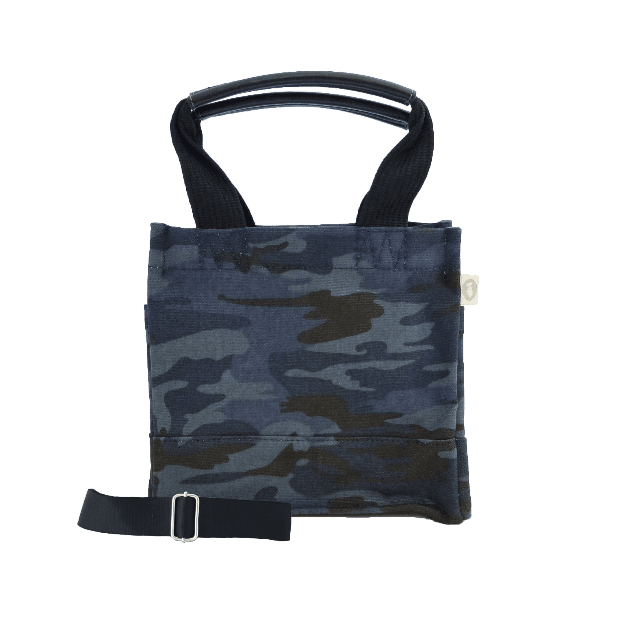 Blue Camo Mini Luxe North South + FREE Navy/Wine Geo Strap - Quilted Koala