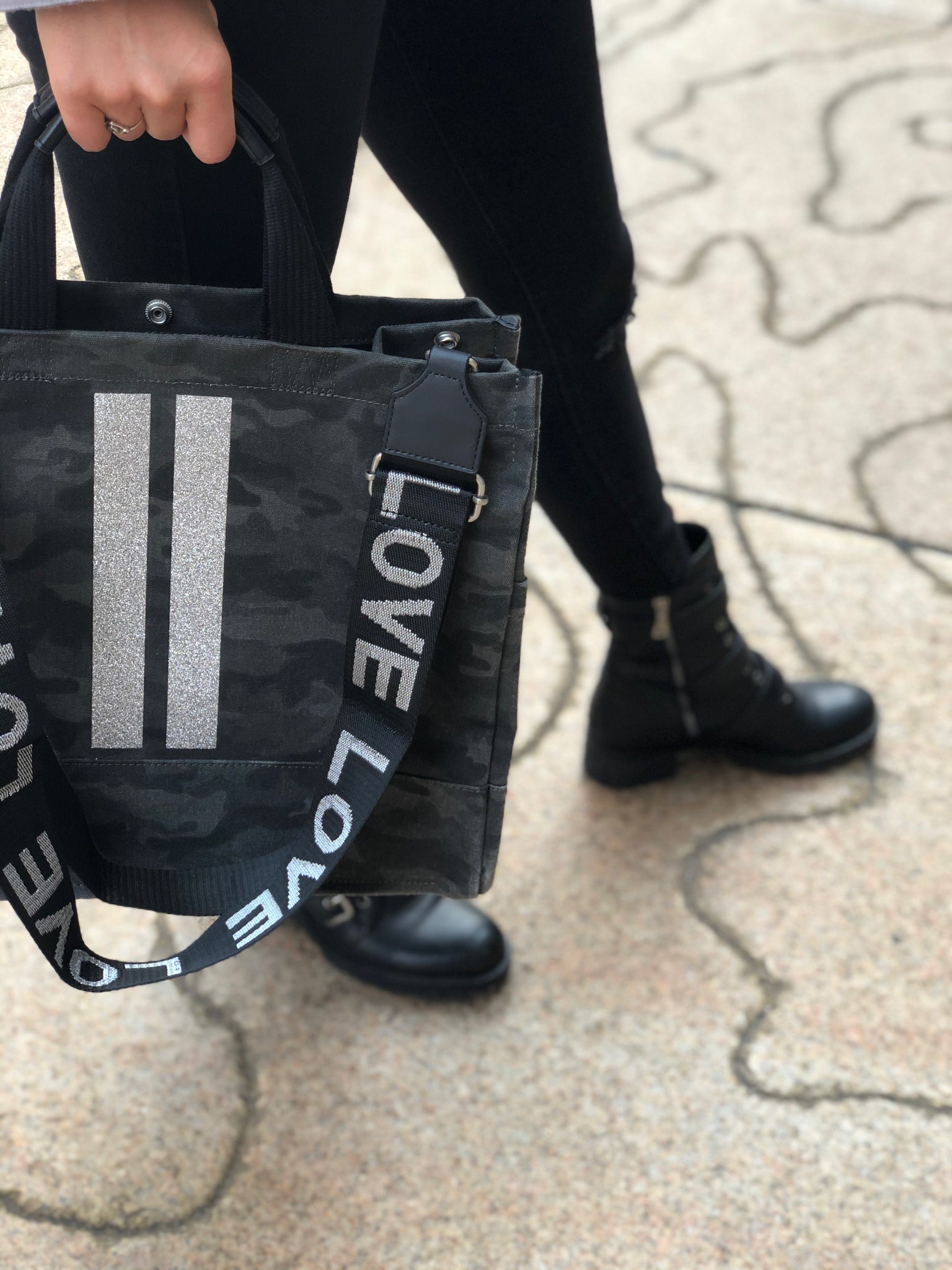 Luxe North South: Black Camouflage - Quilted Koala