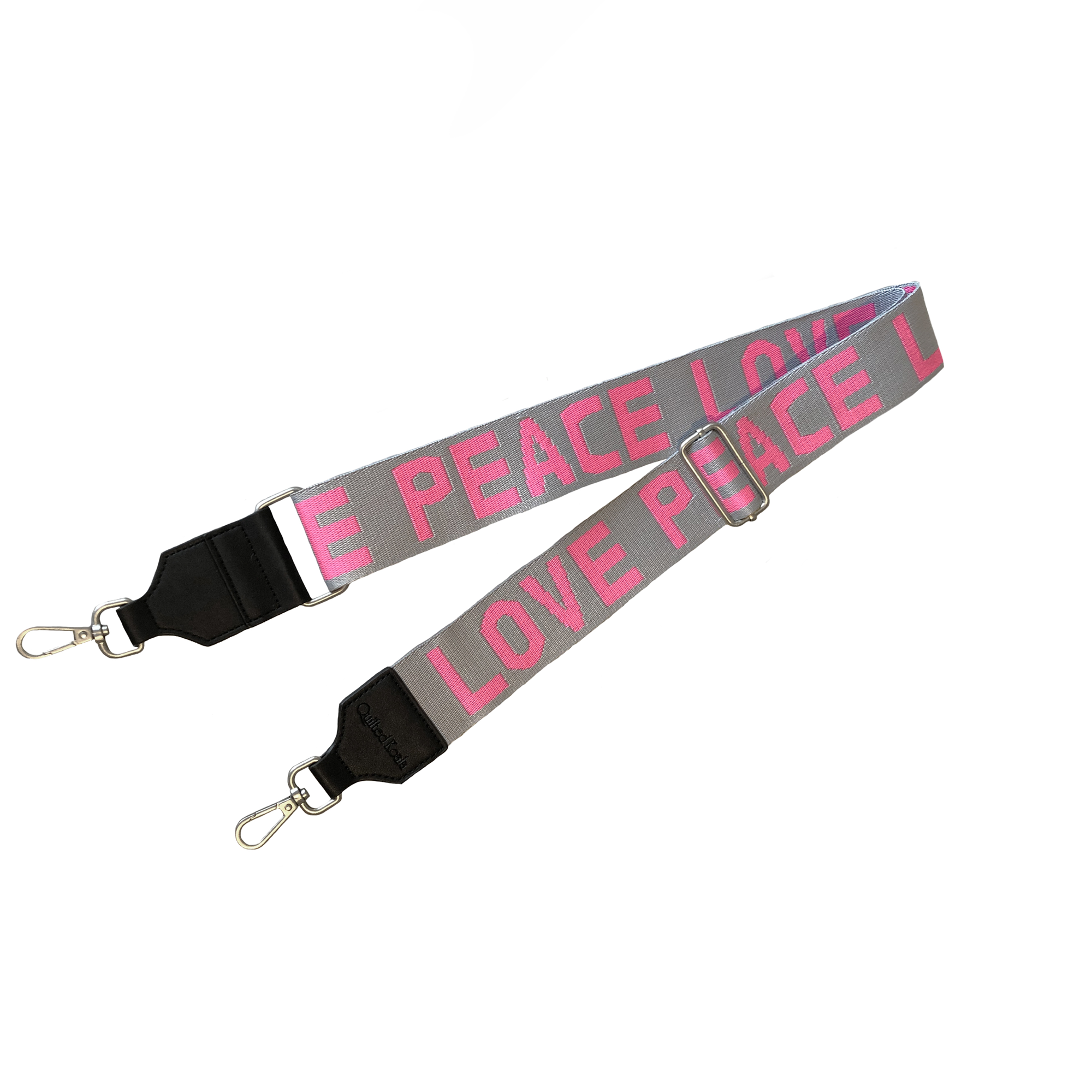 Koala Straps: Grey & Pink - PEACE LOVE - Quilted Koala