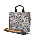Monogram Stripe: Luxe North South Bag- Grey Leopard - Quilted Koala