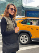 Town Crossbody Bag: Black Vegan Suede - Quilted Koala