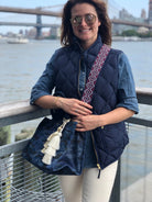 Koala Straps: Navy & Wine Geo Strap - Quilted Koala