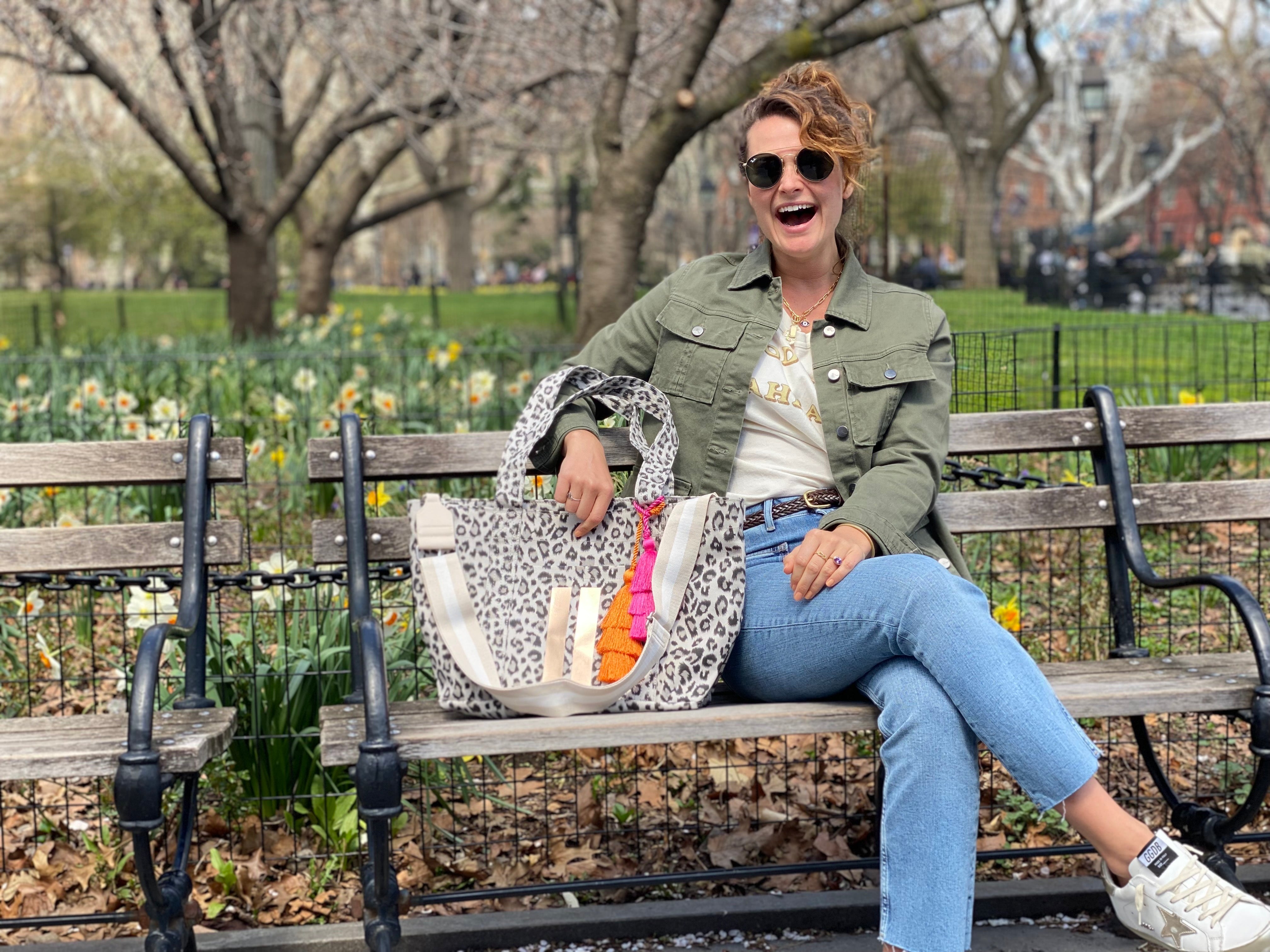 Midi Zipper Tote: Leopard - Quilted Koala