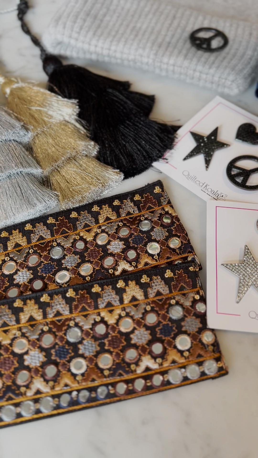 Future Bag Accessories: Koala Bands Black and Gold Multi - Quilted Koala
