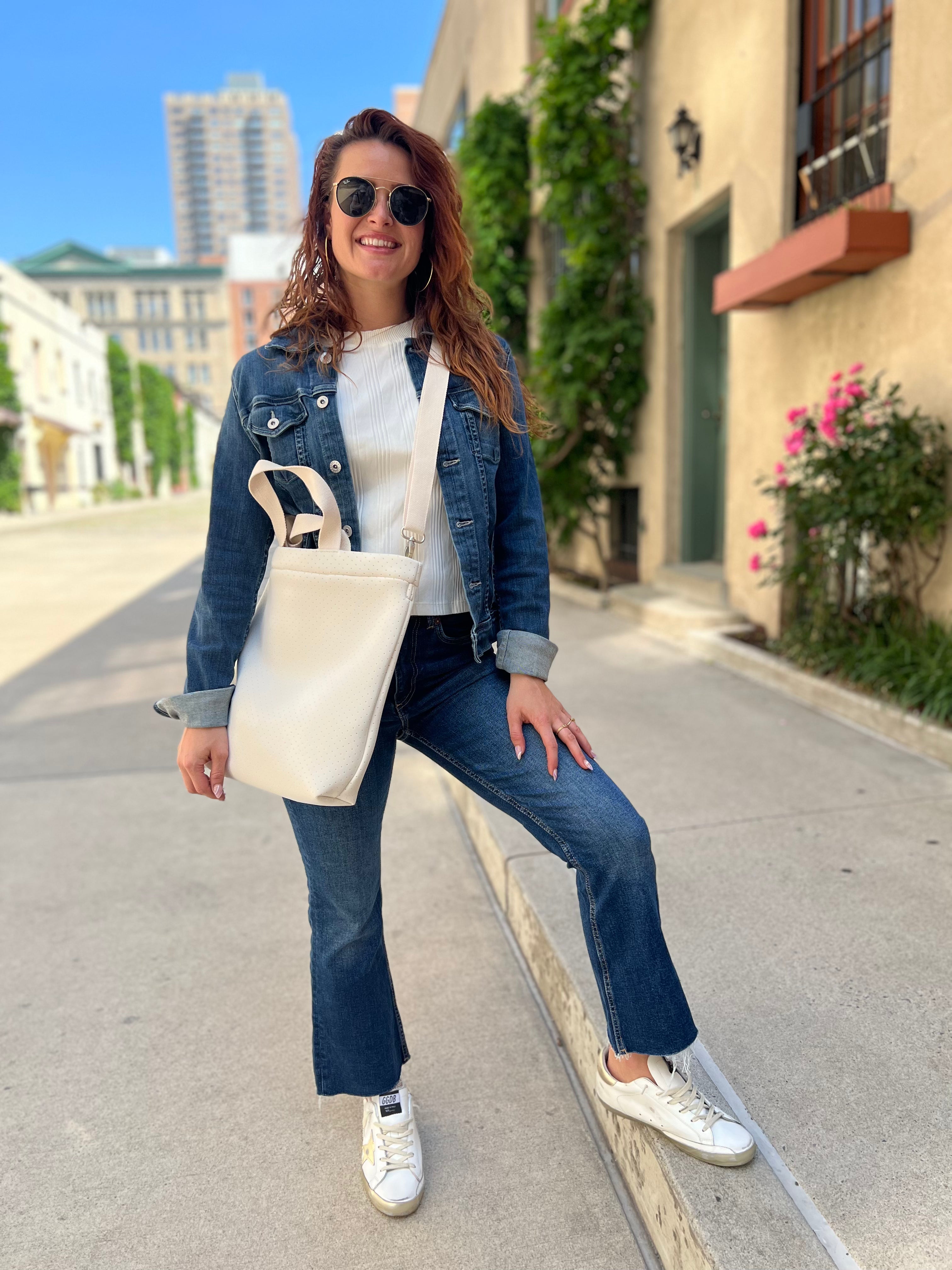 Koala Go! Town Crossbody Bag: Ivory Neoprene - Quilted Koala