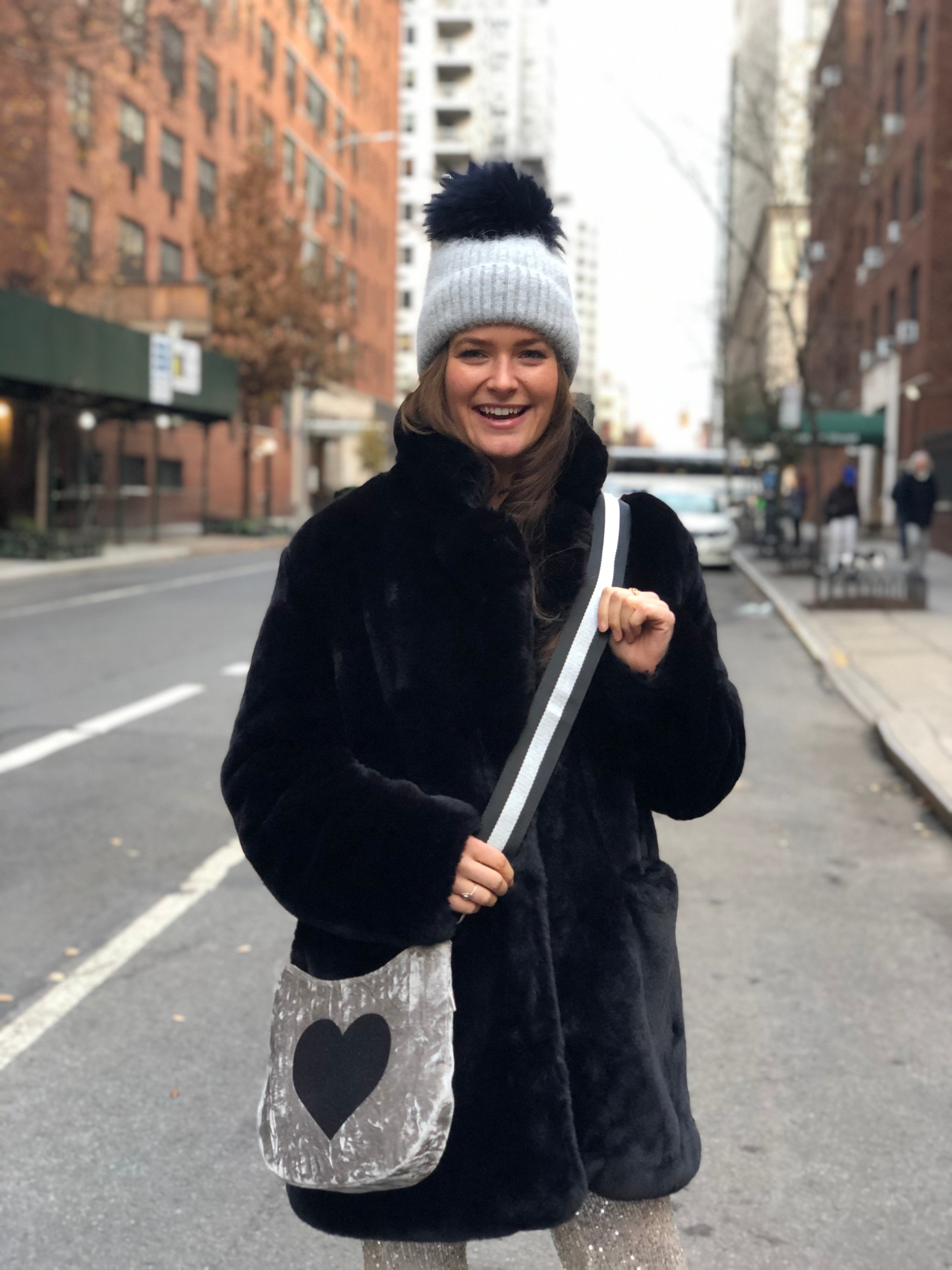 Mini City Bag: Grey Velvet - Quilted Koala