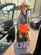 Koala Go! Midi Town Crossbody Bag: Orange Neoprene - Quilted Koala