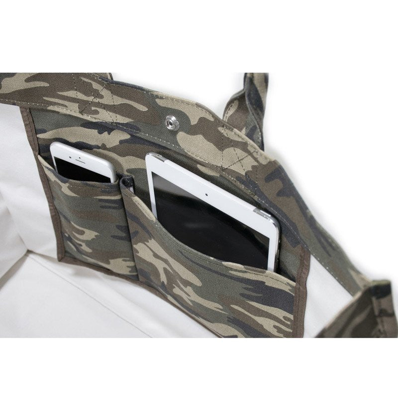 East-West Bag: Camouflage - Split Letter in Gold Glitter plus free Pom Poms! - Quilted Koala