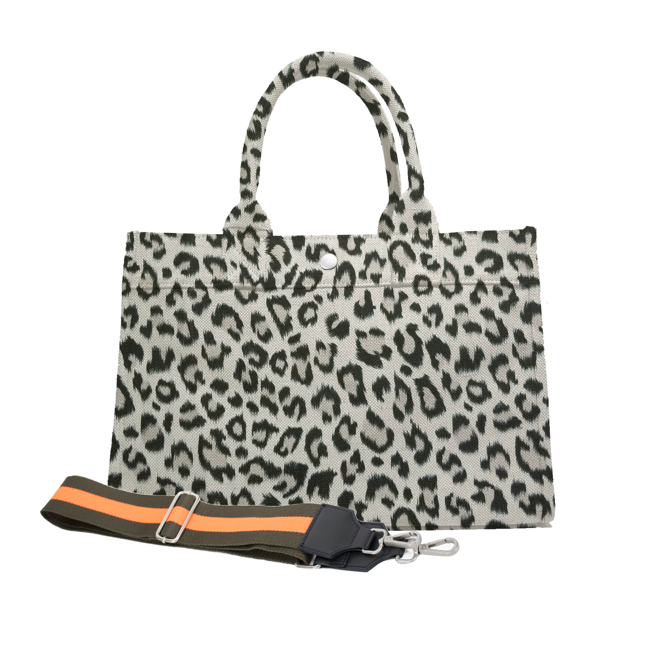 Midi East West Bag: Leopard with Color Stripes - Quilted Koala