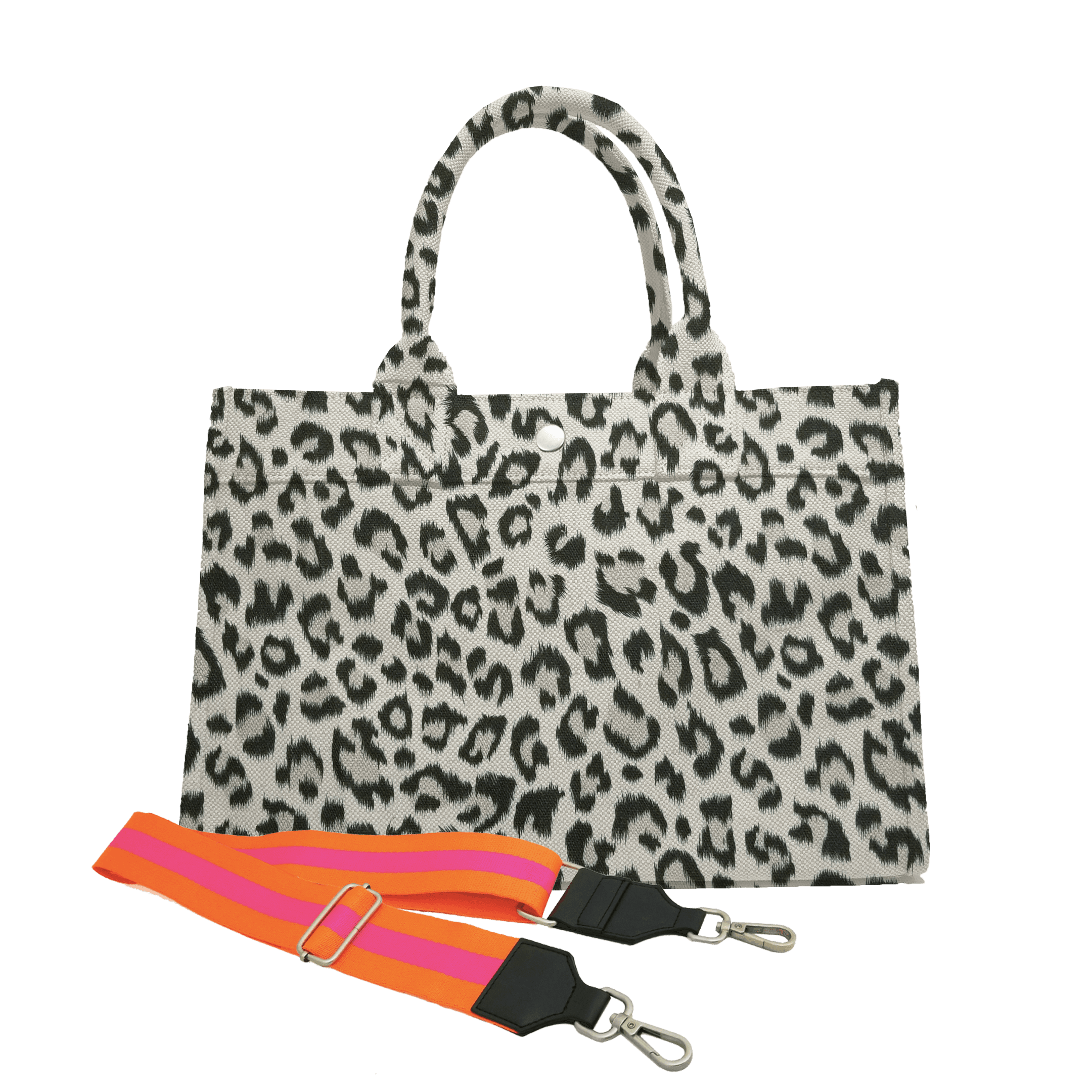 Midi East West Bag: Leopard with Color Stripes - Quilted Koala